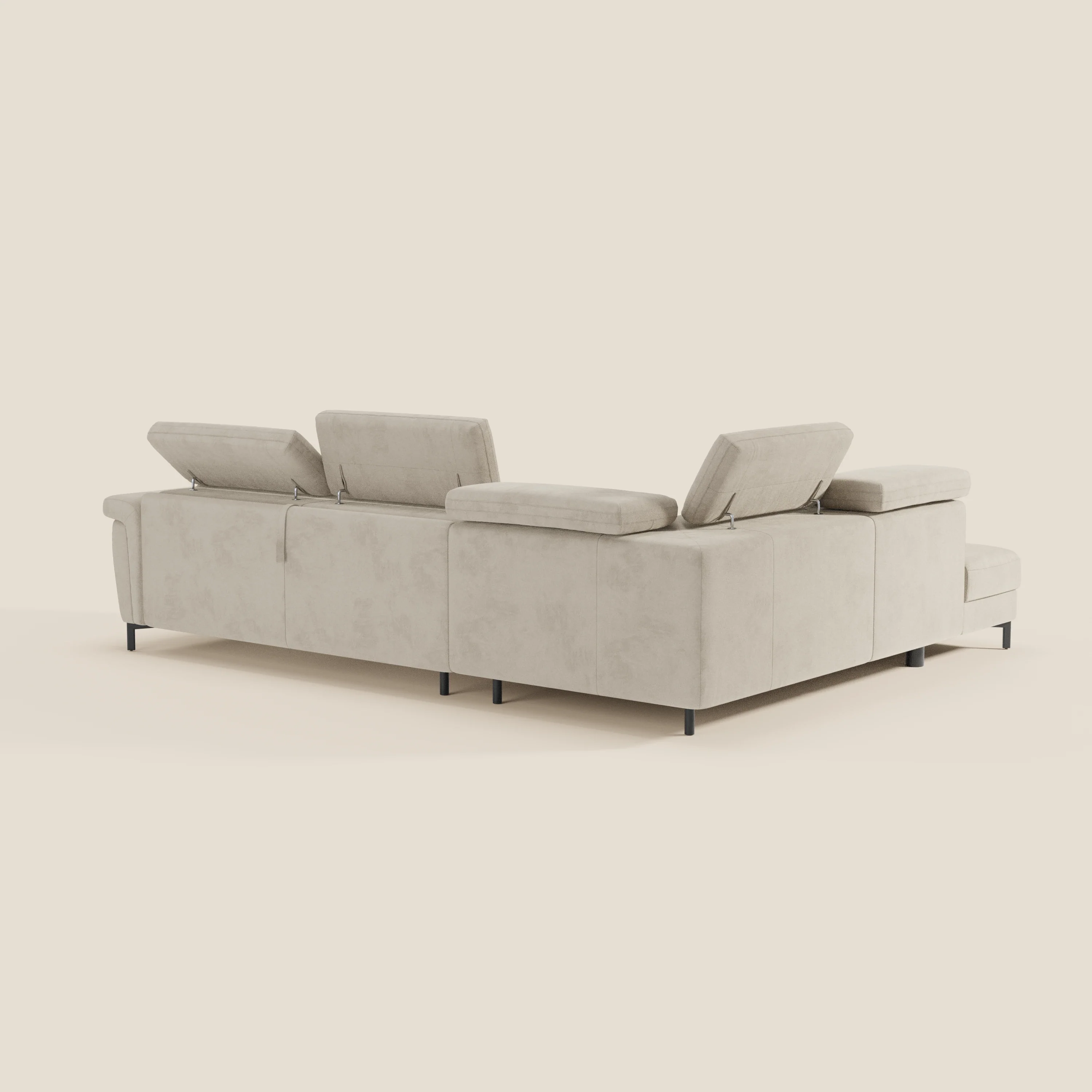 Capri canapé d'angle convertible avec Têtières Réglables et Matelas haute performance en Tissu Effet Velours Détachable T30 - Image 67