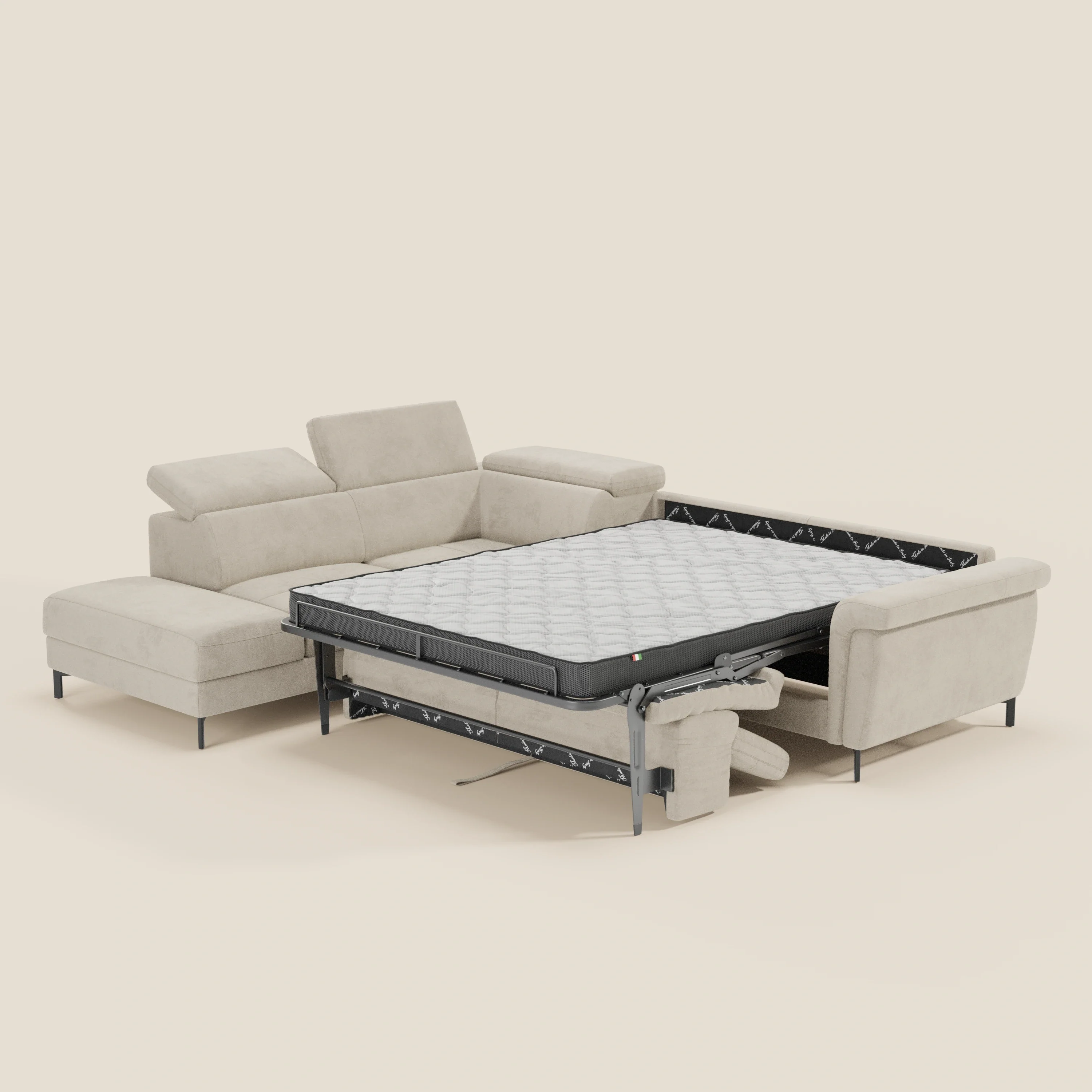 Capri canapé d'angle convertible avec Têtières Réglables et Matelas haute performance en Tissu Effet Velours Détachable T30 - Image 69
