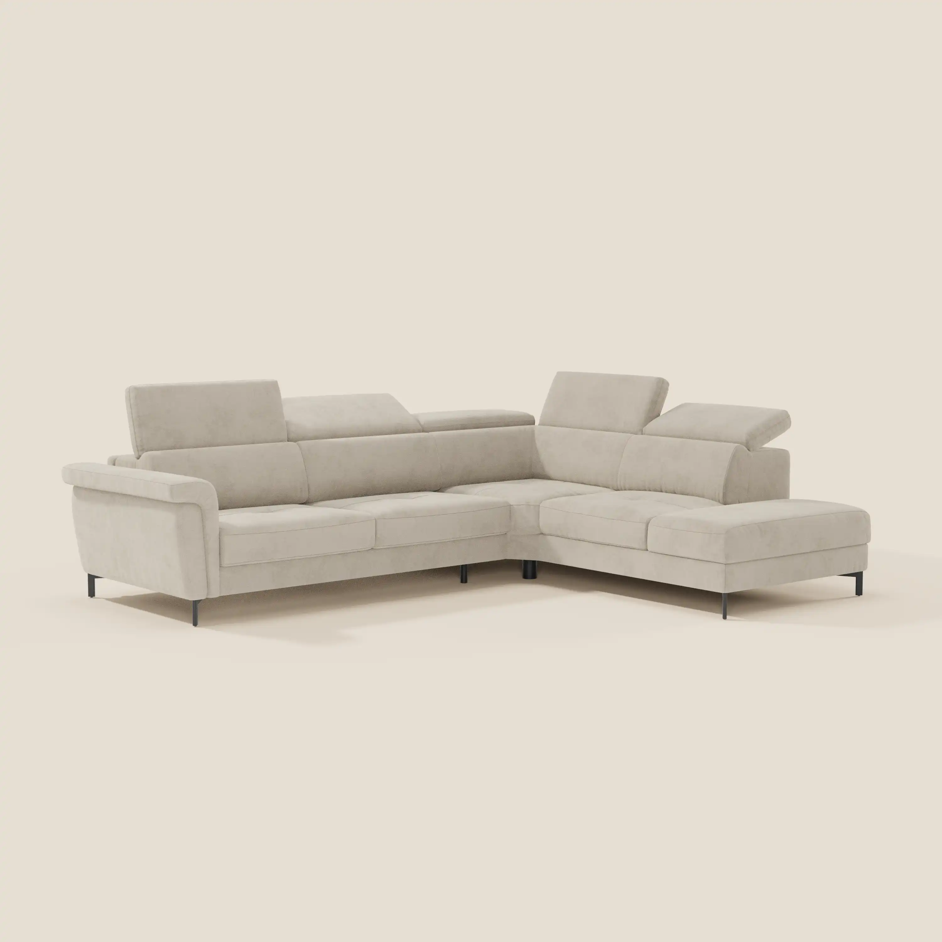 Capri canapé d'angle convertible avec Têtières Réglables et Matelas haute performance en Tissu Effet Velours Détachable T30 - Image 70