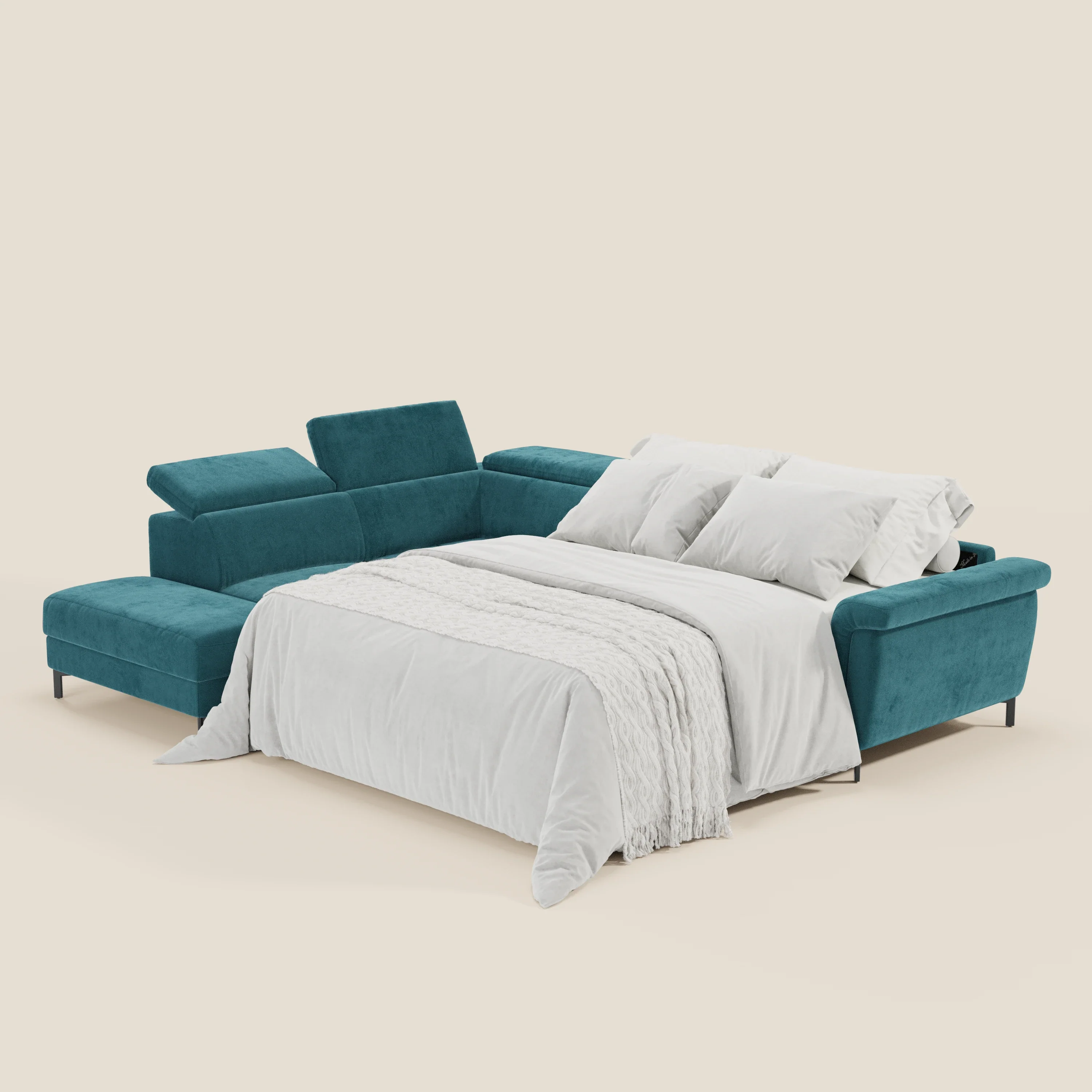 Capri canapé d'angle convertible avec Têtières Réglables et Matelas haute performance en Tissu Effet Velours Détachable T30 - Image 74