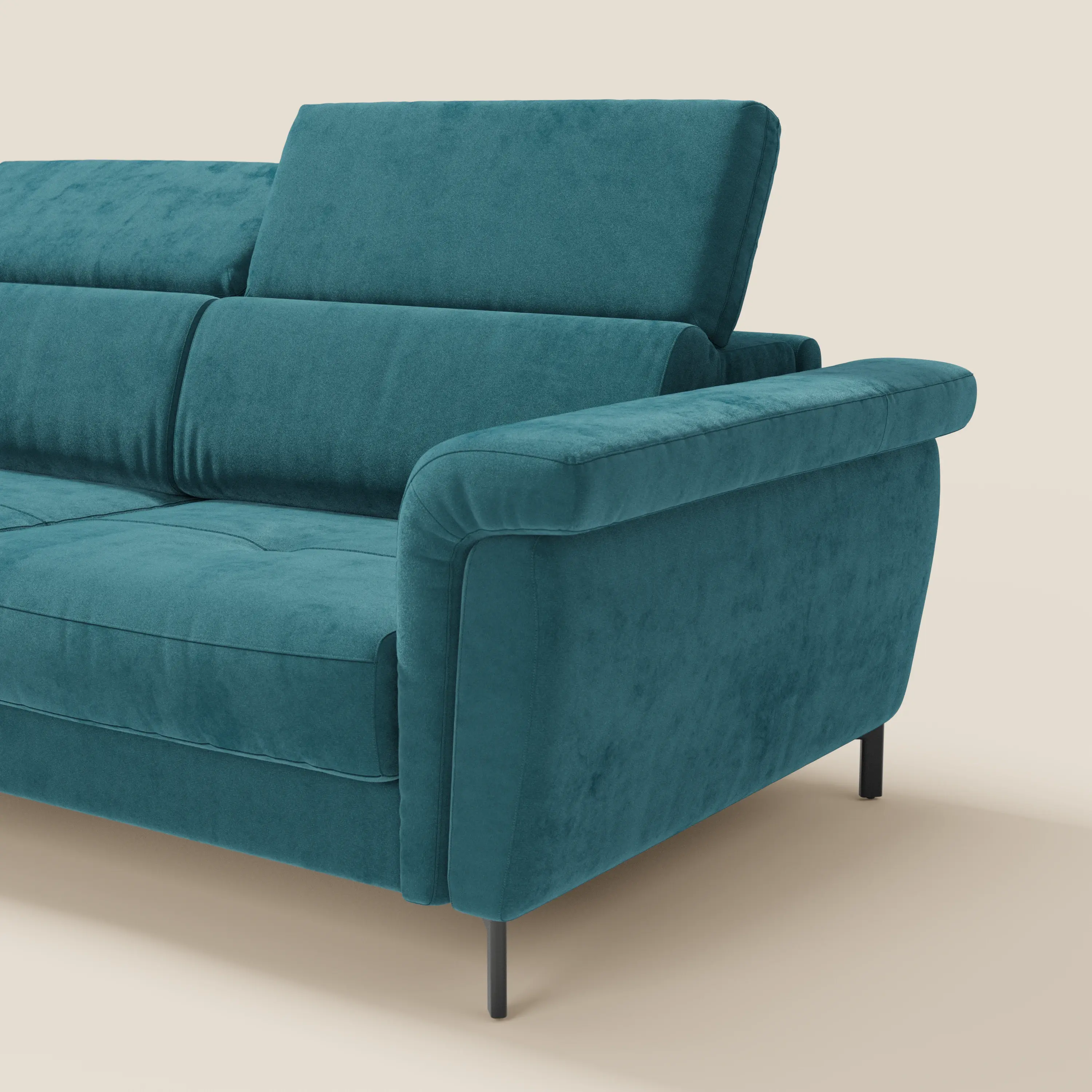 Capri canapé d'angle convertible avec Têtières Réglables et Matelas haute performance en Tissu Effet Velours Détachable T30 - Image 78