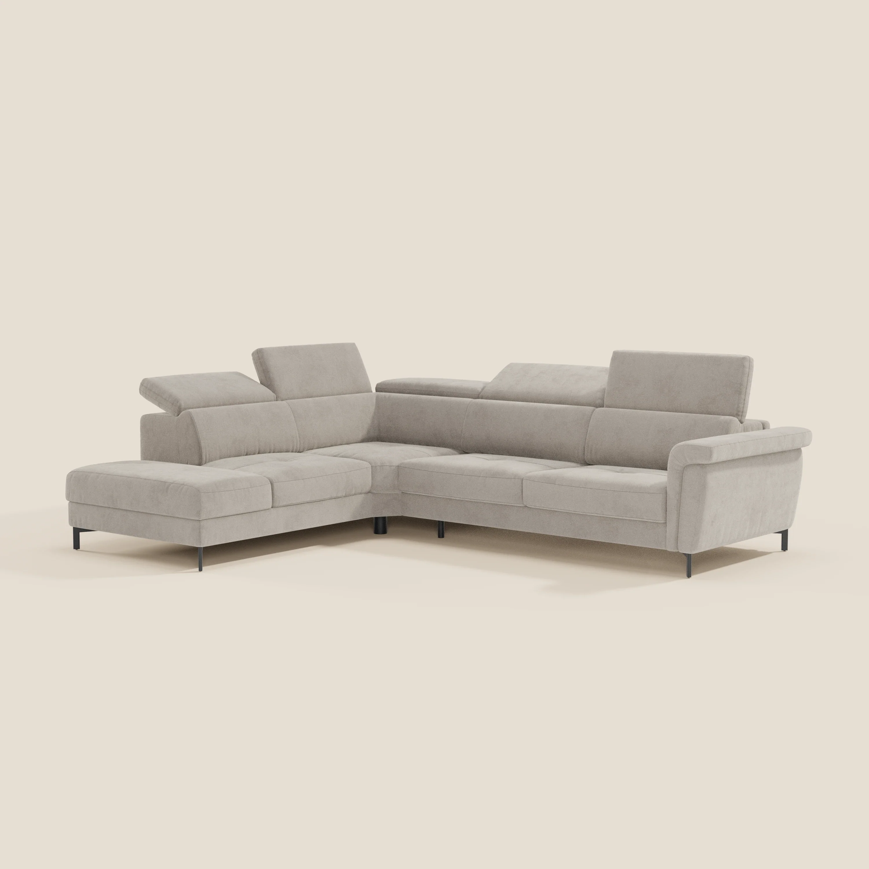 Capri canapé d'angle convertible avec Têtières Réglables et Matelas haute performance en Tissu Effet Velours Détachable T30 - Image 87