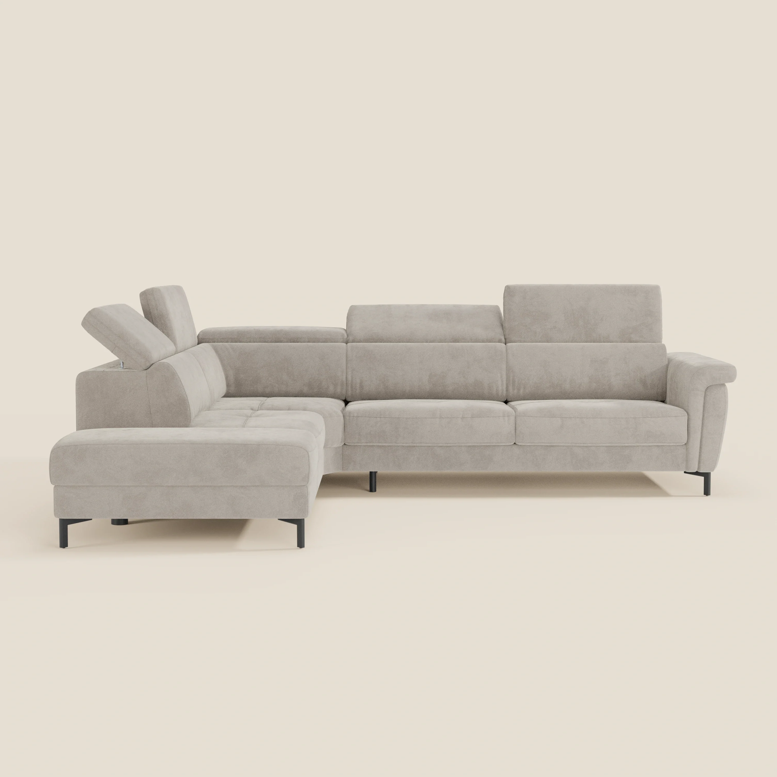 Capri canapé d'angle convertible avec Têtières Réglables et Matelas haute performance en Tissu Effet Velours Détachable T30 - Image 89