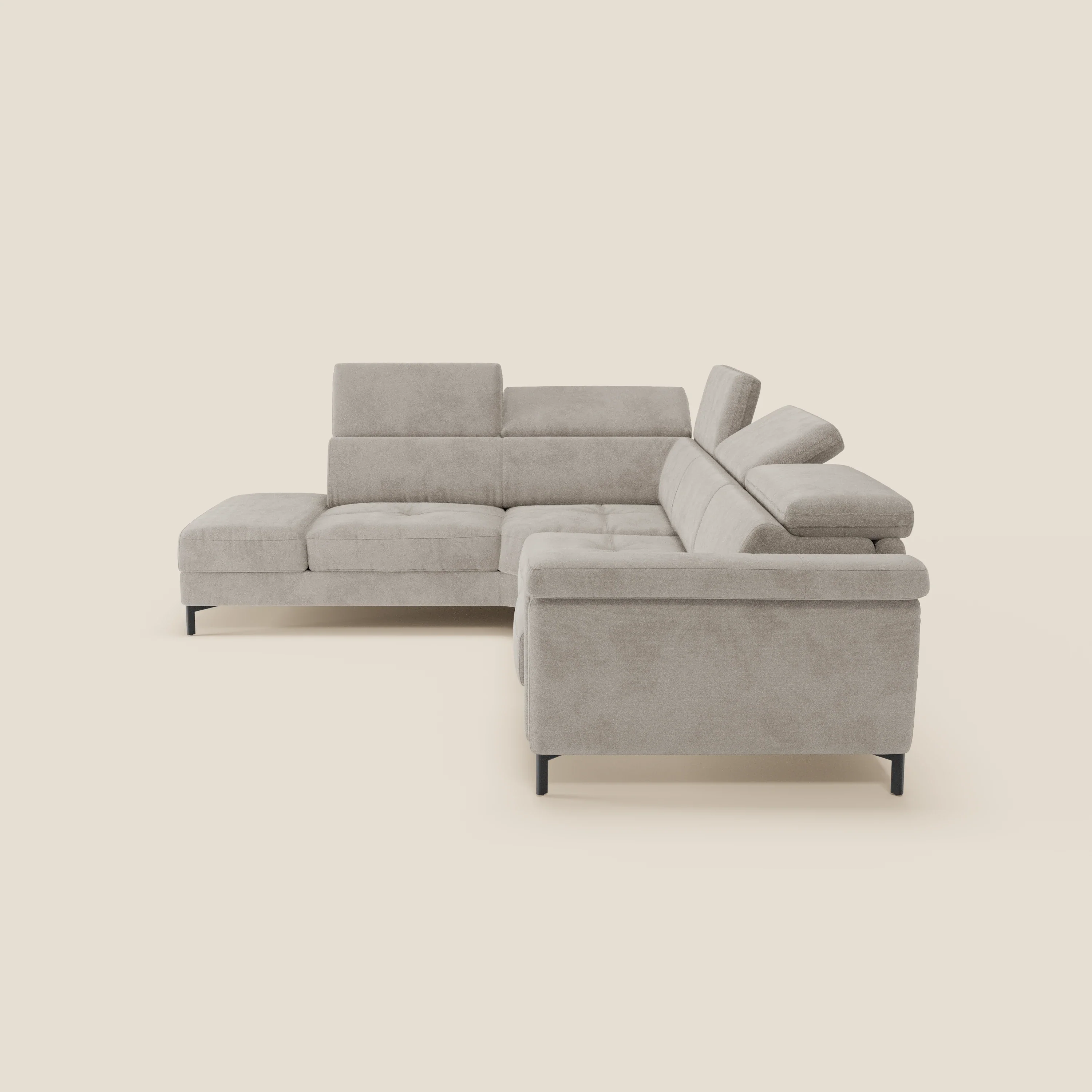 Capri canapé d'angle convertible avec Têtières Réglables et Matelas haute performance en Tissu Effet Velours Détachable T30 - Image 93