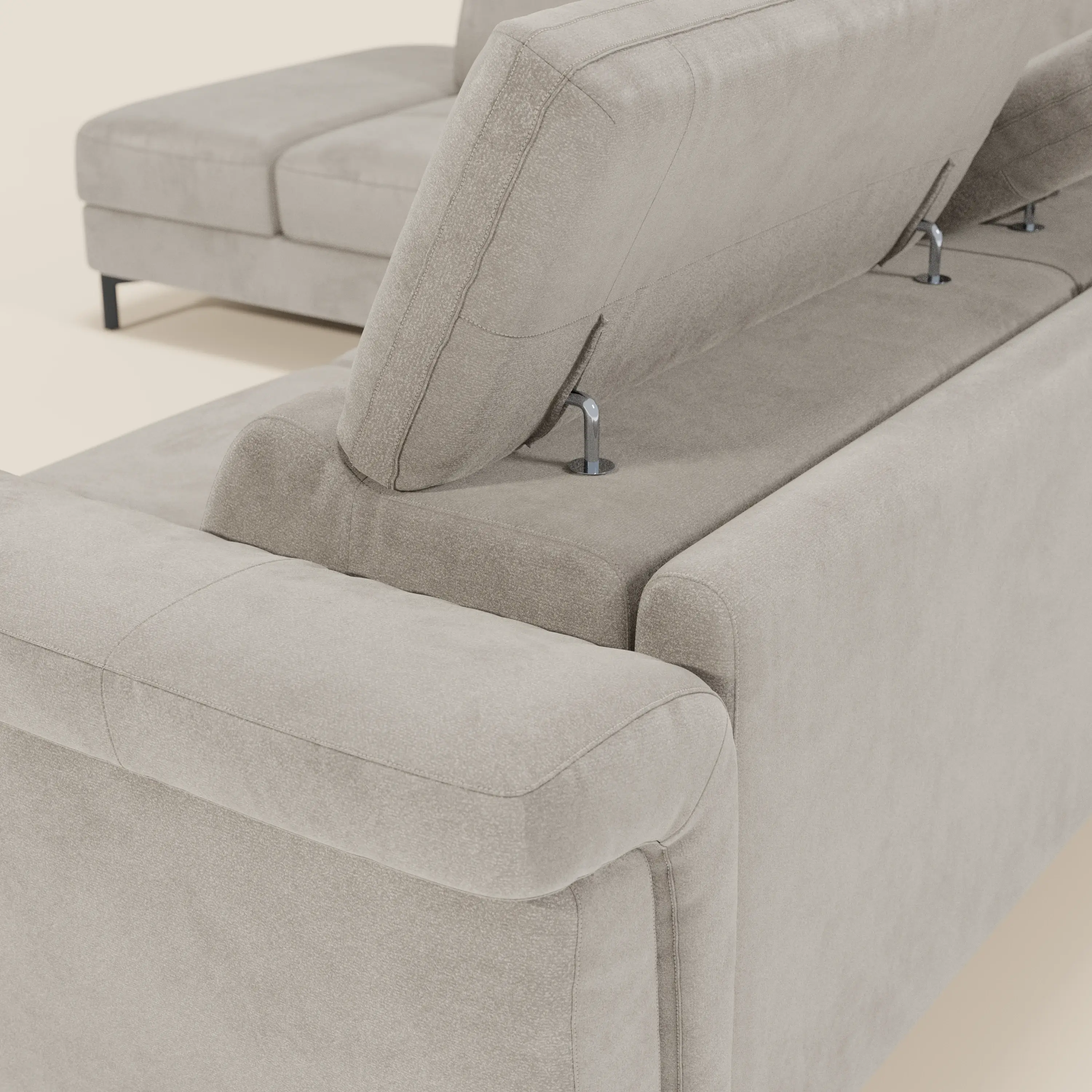Capri canapé d'angle convertible avec Têtières Réglables et Matelas haute performance en Tissu Effet Velours Détachable T30 - Image 95
