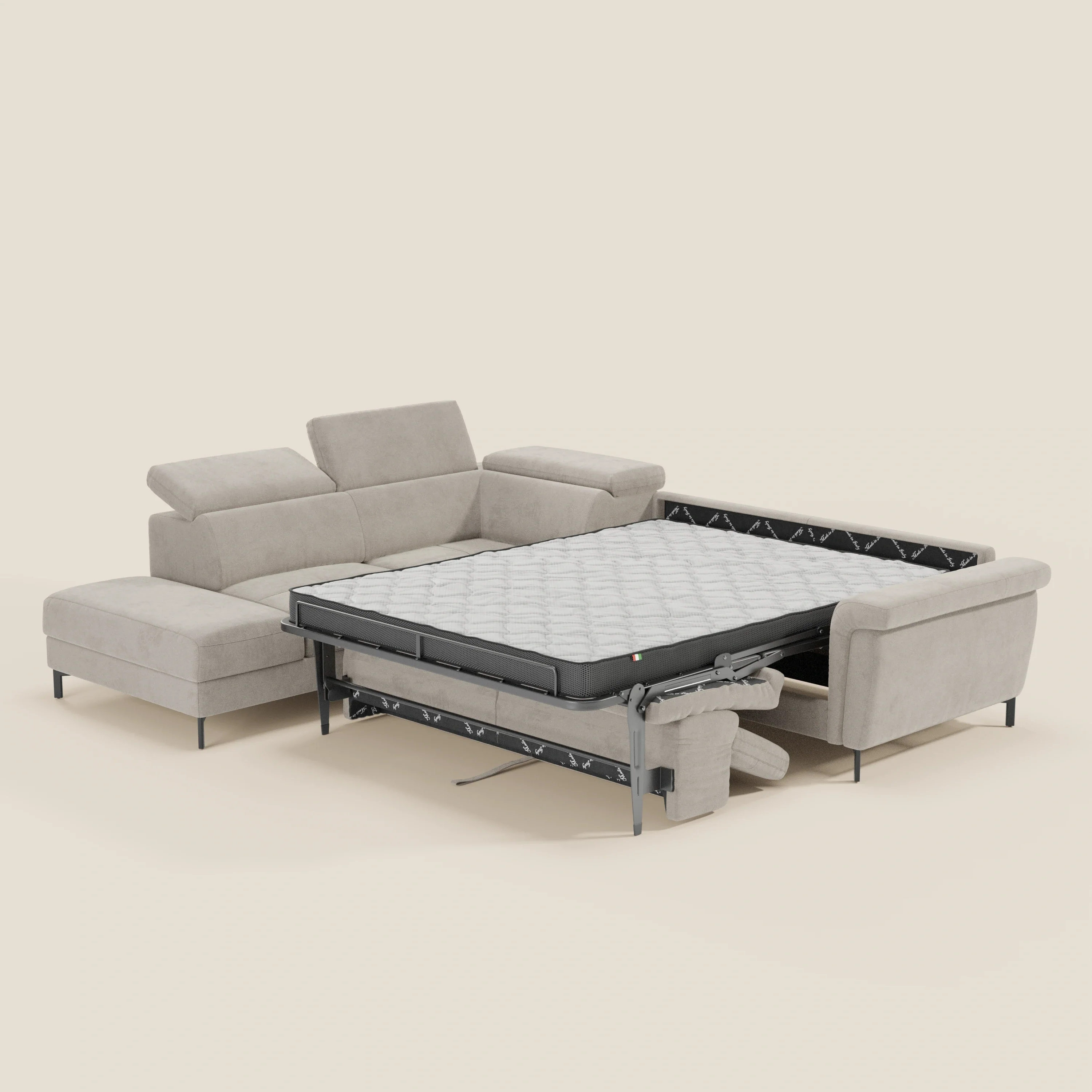 Capri canapé d'angle convertible avec Têtières Réglables et Matelas haute performance en Tissu Effet Velours Détachable T30 - Image 96