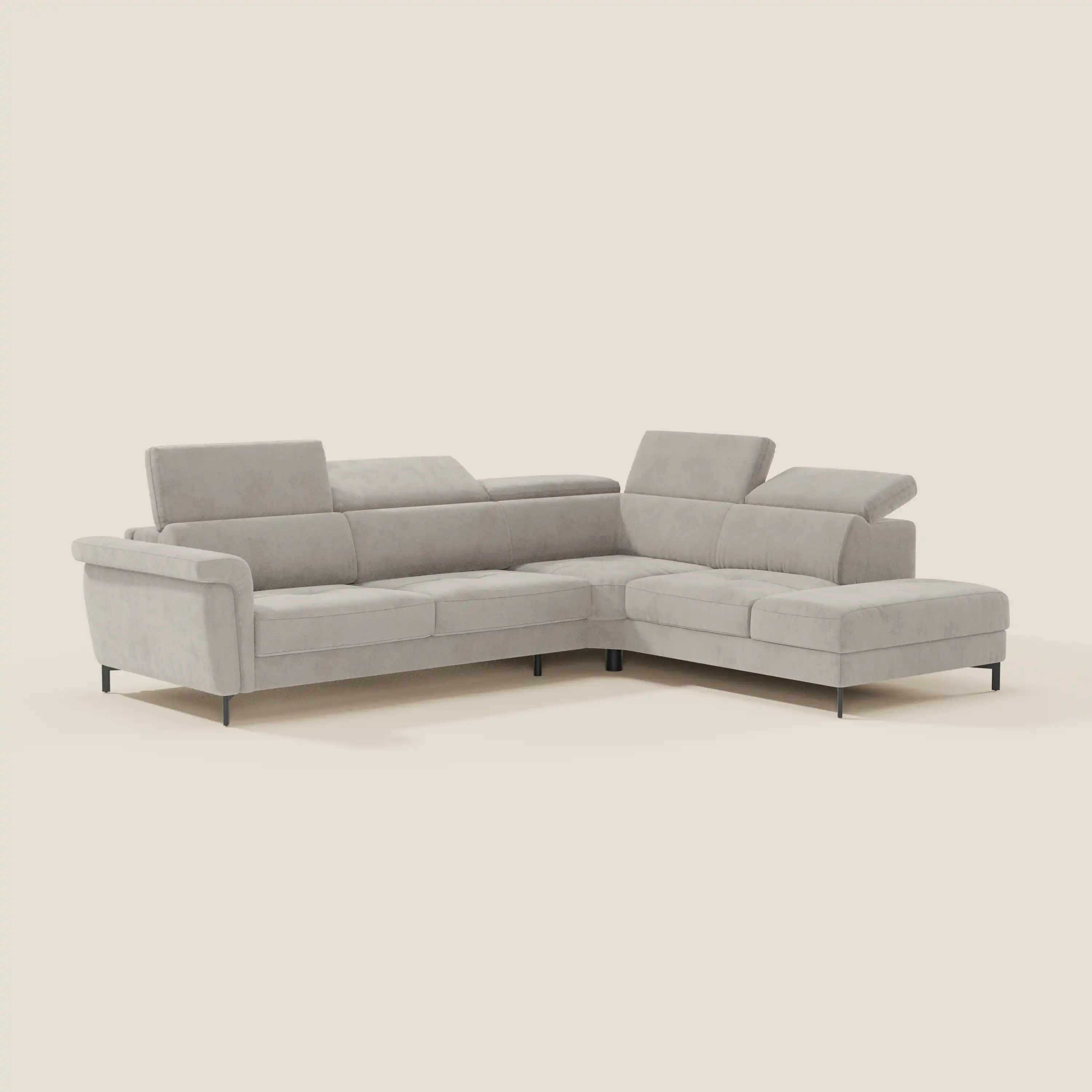 Capri canapé d'angle convertible avec Têtières Réglables et Matelas haute performance en Tissu Effet Velours Détachable T30 - Image 97