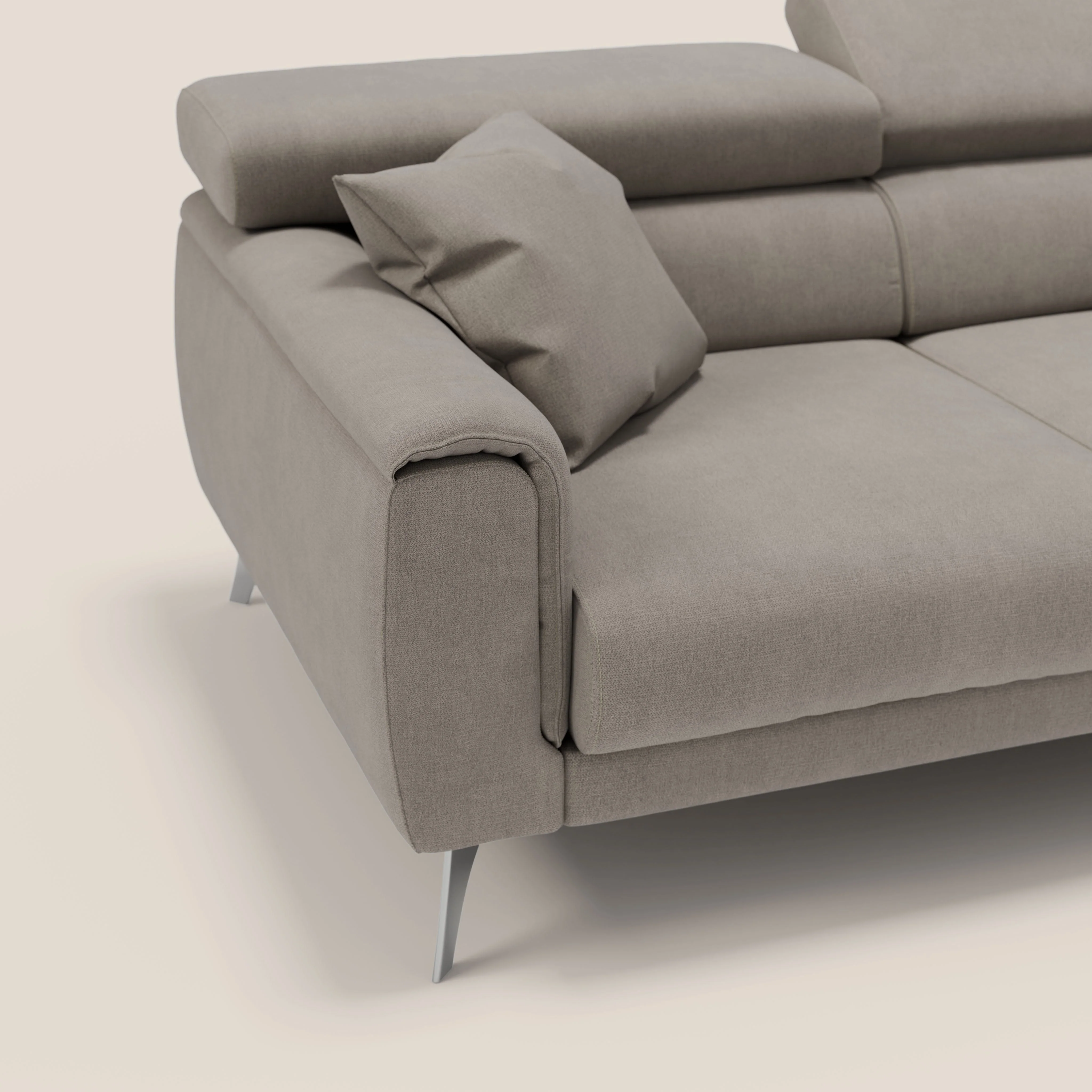 Caravaggio canapé 3 assises extensibles et têtières réglables en tissu imperméable T02 beige - Image 8