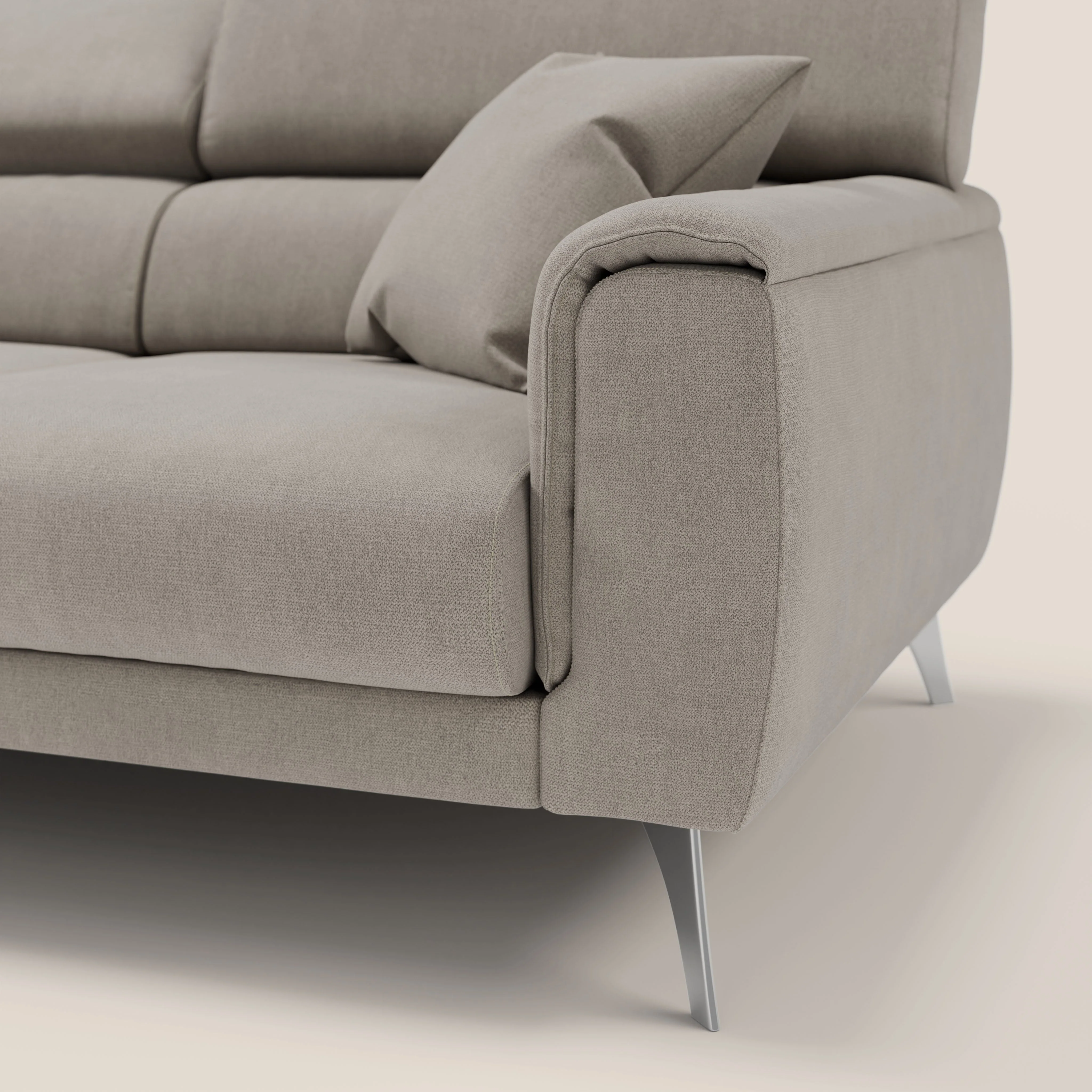 Caravaggio canapé 3 assises extensibles et têtières réglables en tissu imperméable T02 beige - Image 9