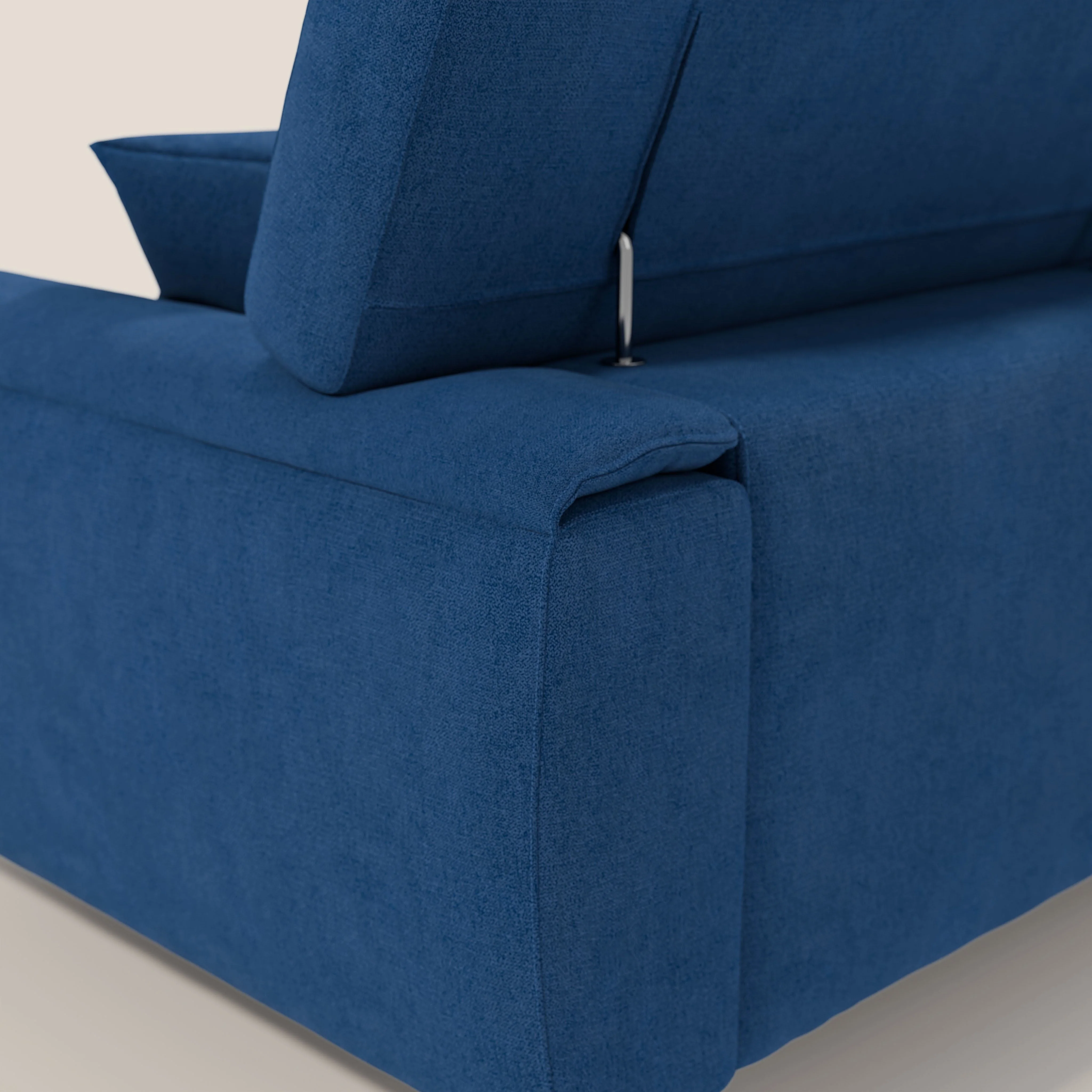 Caravaggio canapé 3 assises extensibles et têtières réglables en tissu imperméable T02 bleu - Image 10