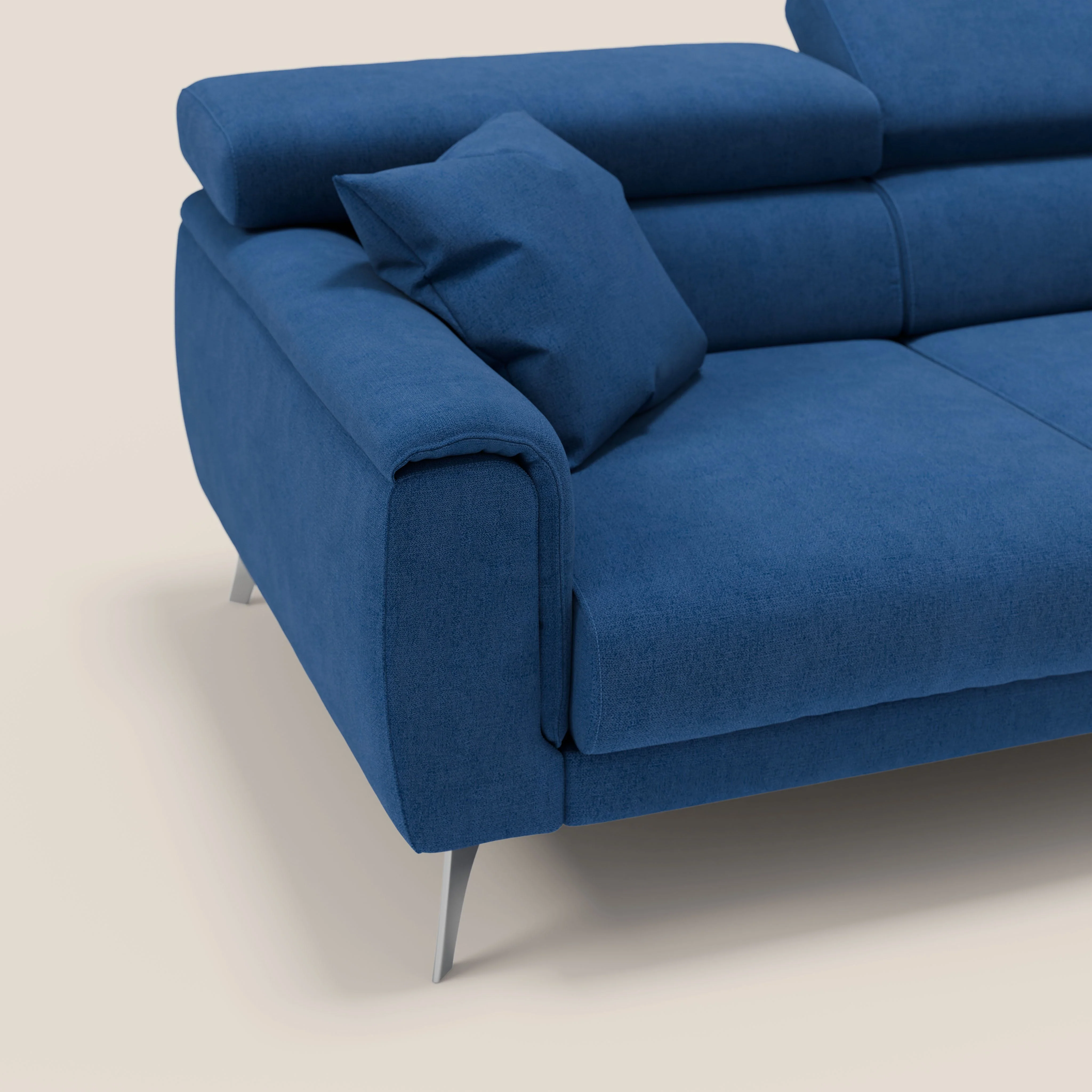 Caravaggio canapé 3 assises extensibles et têtières réglables en tissu imperméable T02 bleu - Image 8