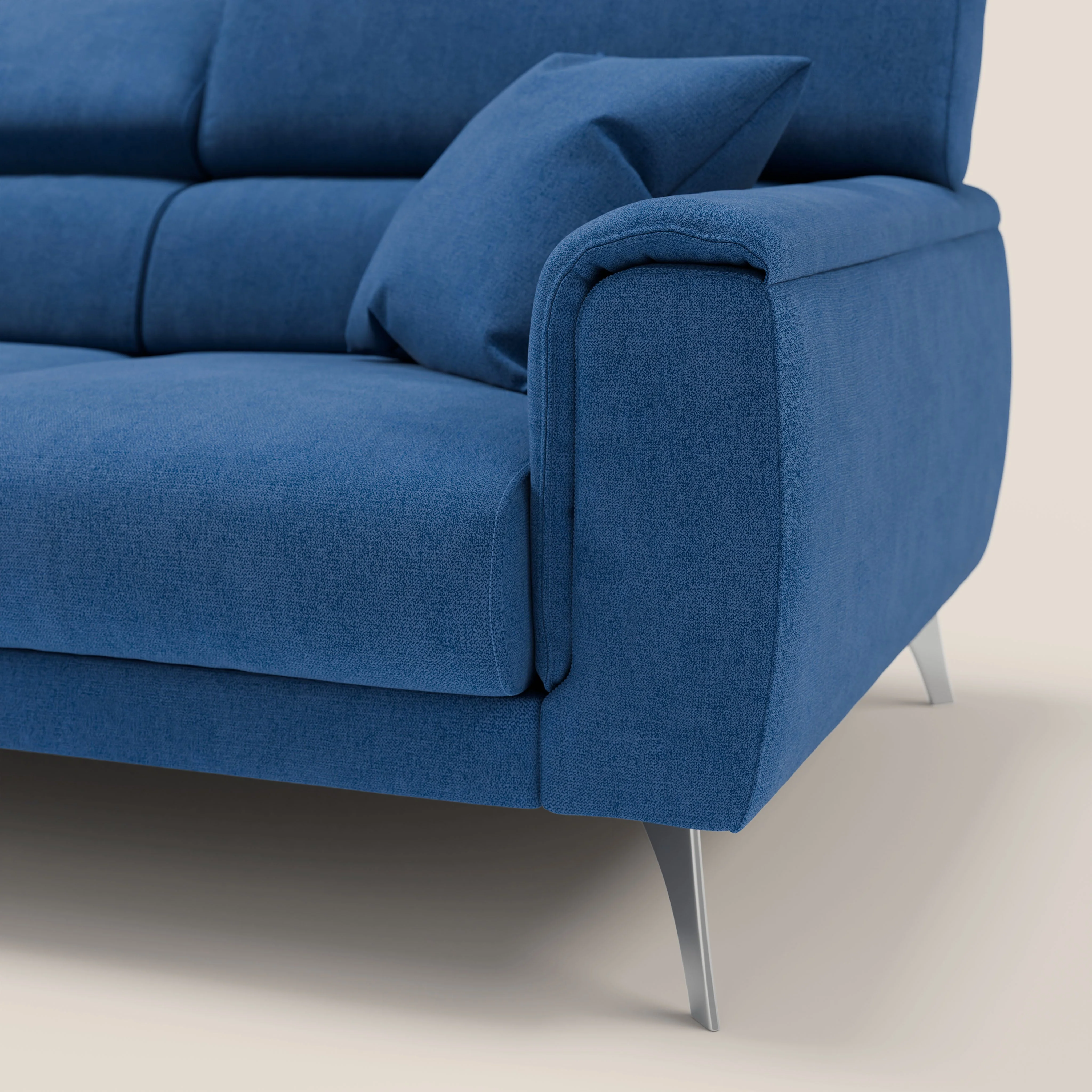 Caravaggio canapé 3 assises extensibles et têtières réglables en tissu imperméable T02 bleu - Image 9