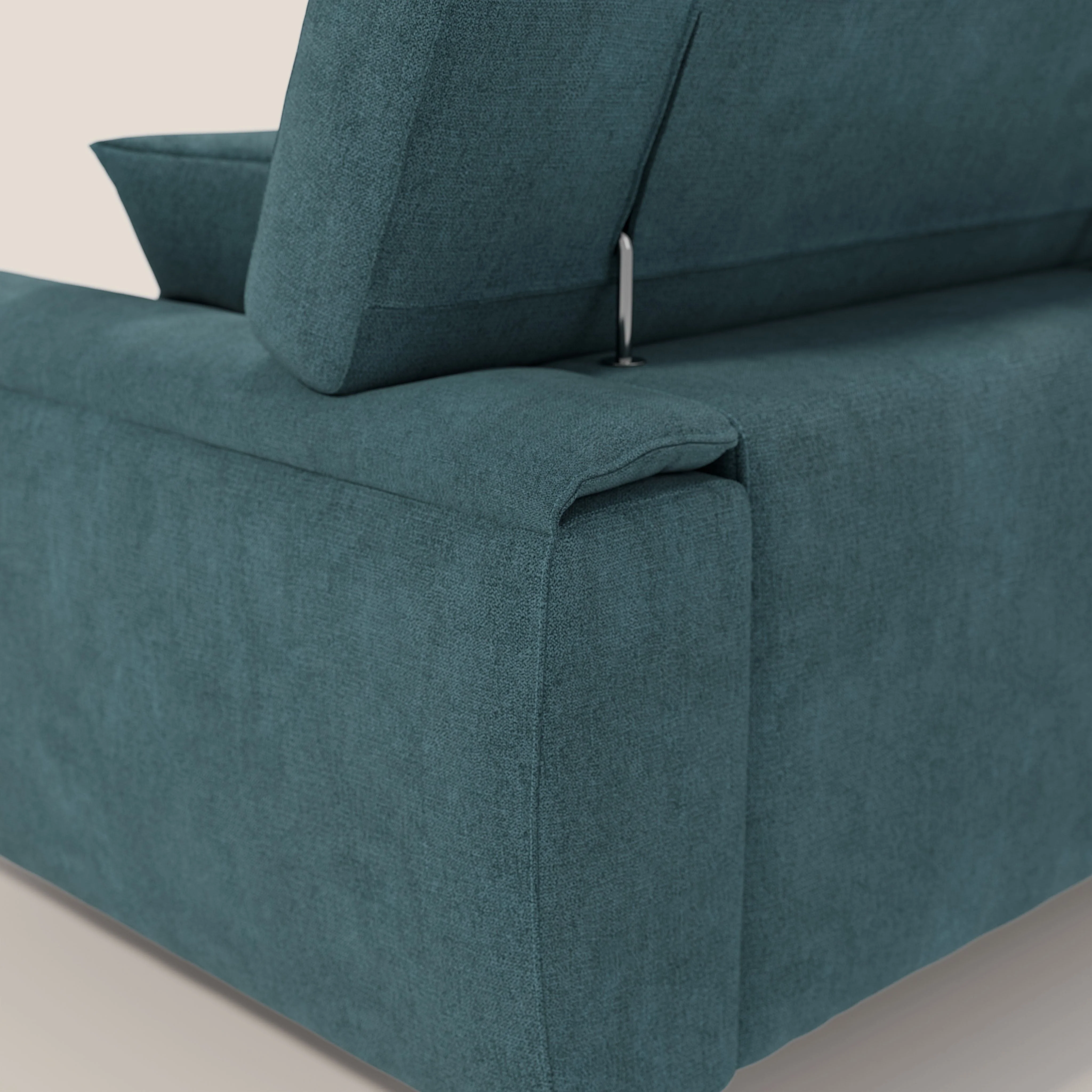 Caravaggio canapé 3 assises extensibles et têtières réglables en tissu imperméable T02 bleu canard - Image 11