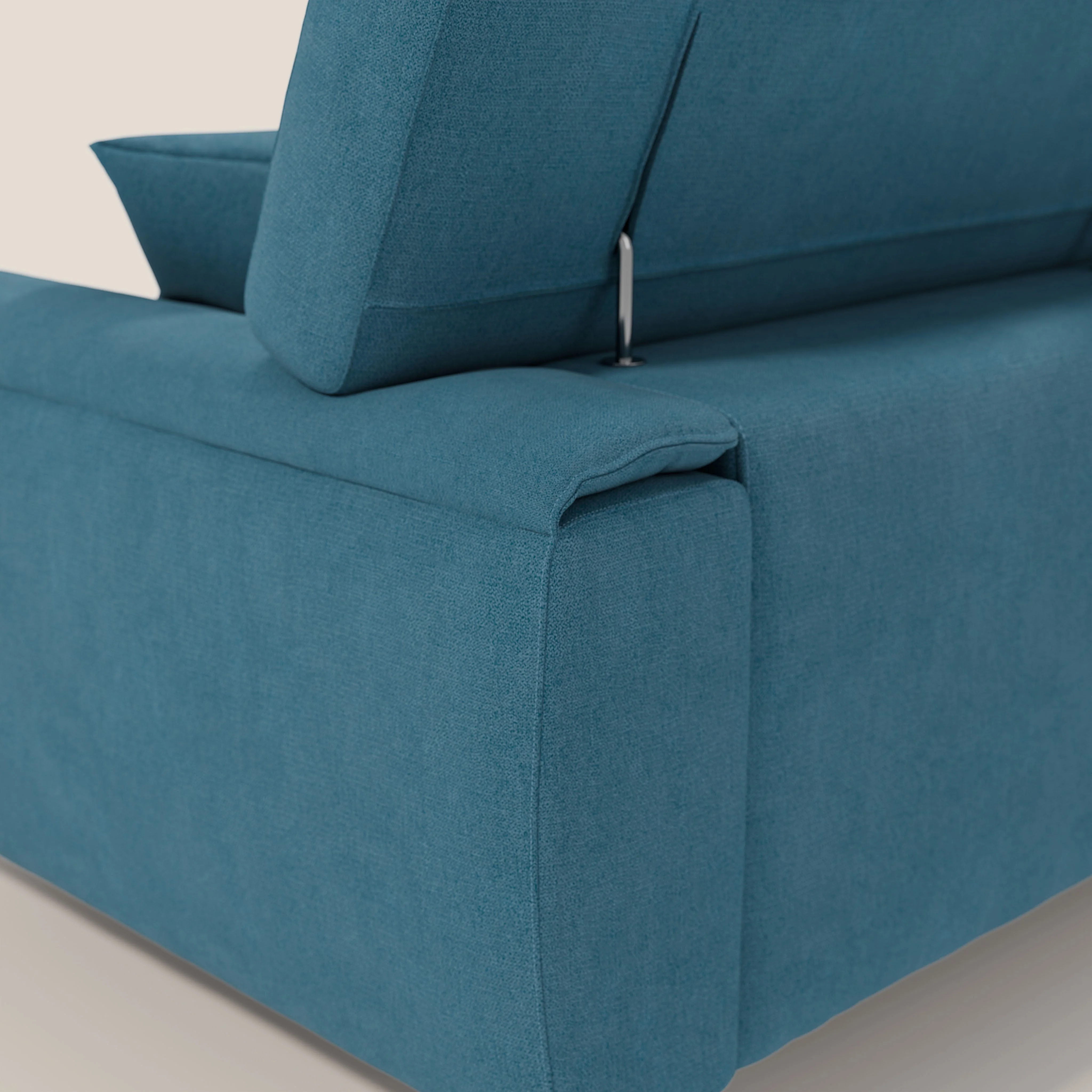 Caravaggio canapé 3 assises extensibles et têtières réglables en tissu imperméable T02 bleu clair - Image 10