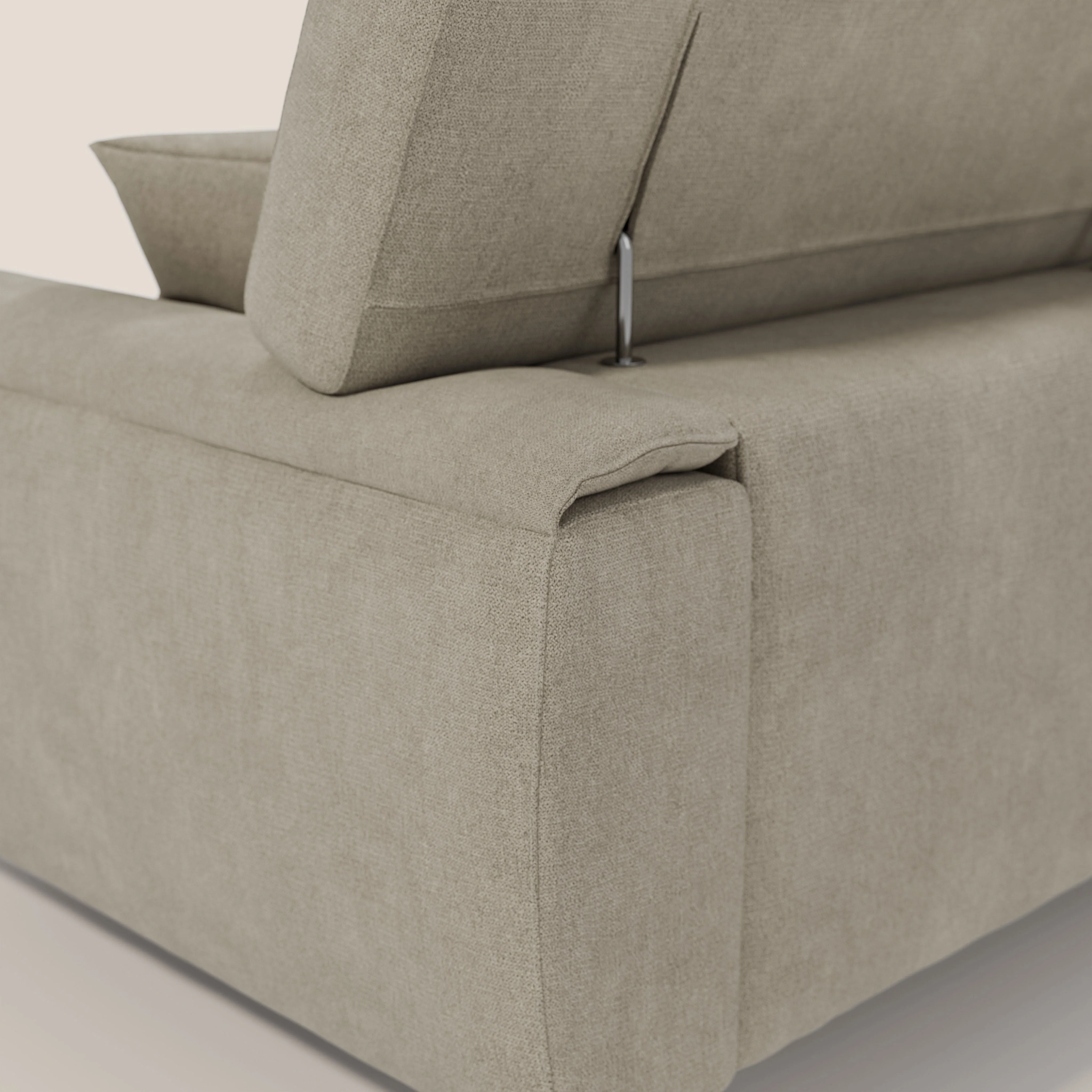 Caravaggio canapé 3 assises extensibles et têtières réglables en tissu imperméable T02 crème - Image 10