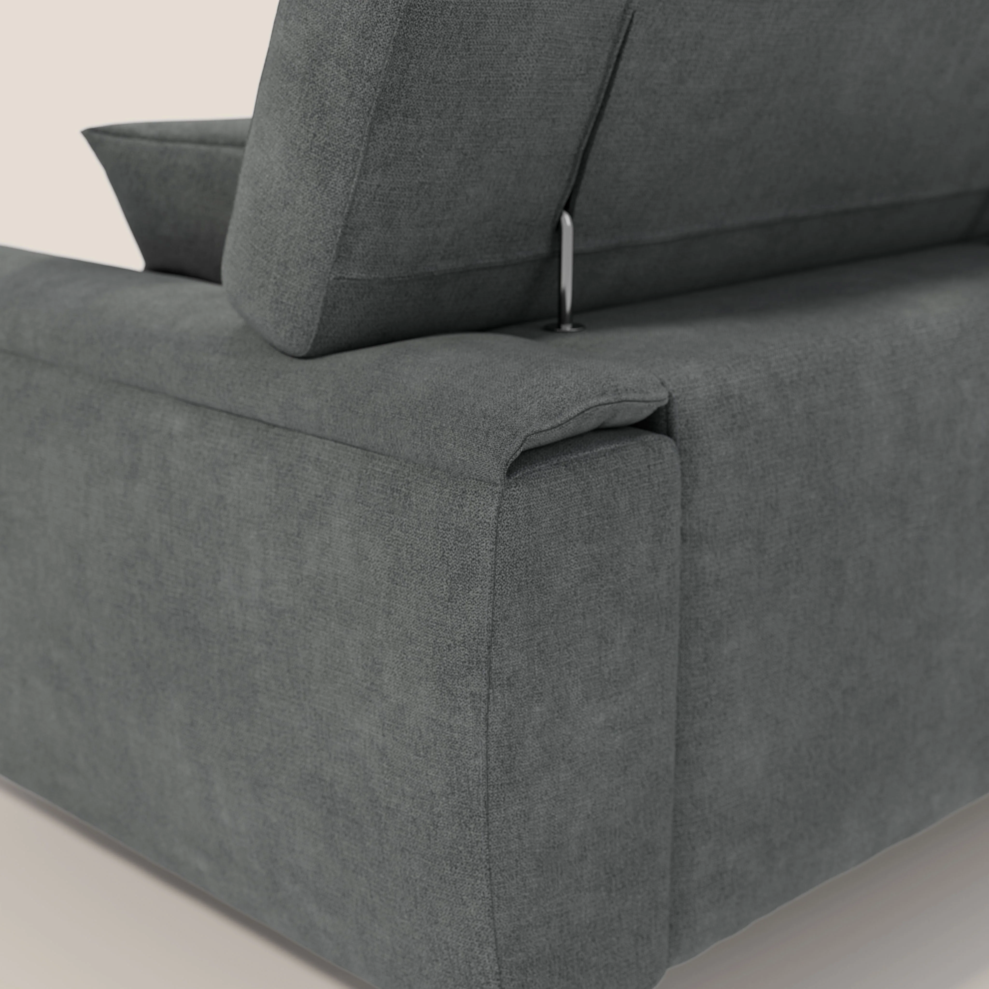 Caravaggio canapé 3 assises extensibles et têtières réglables en tissu imperméable T02 gris - Image 10
