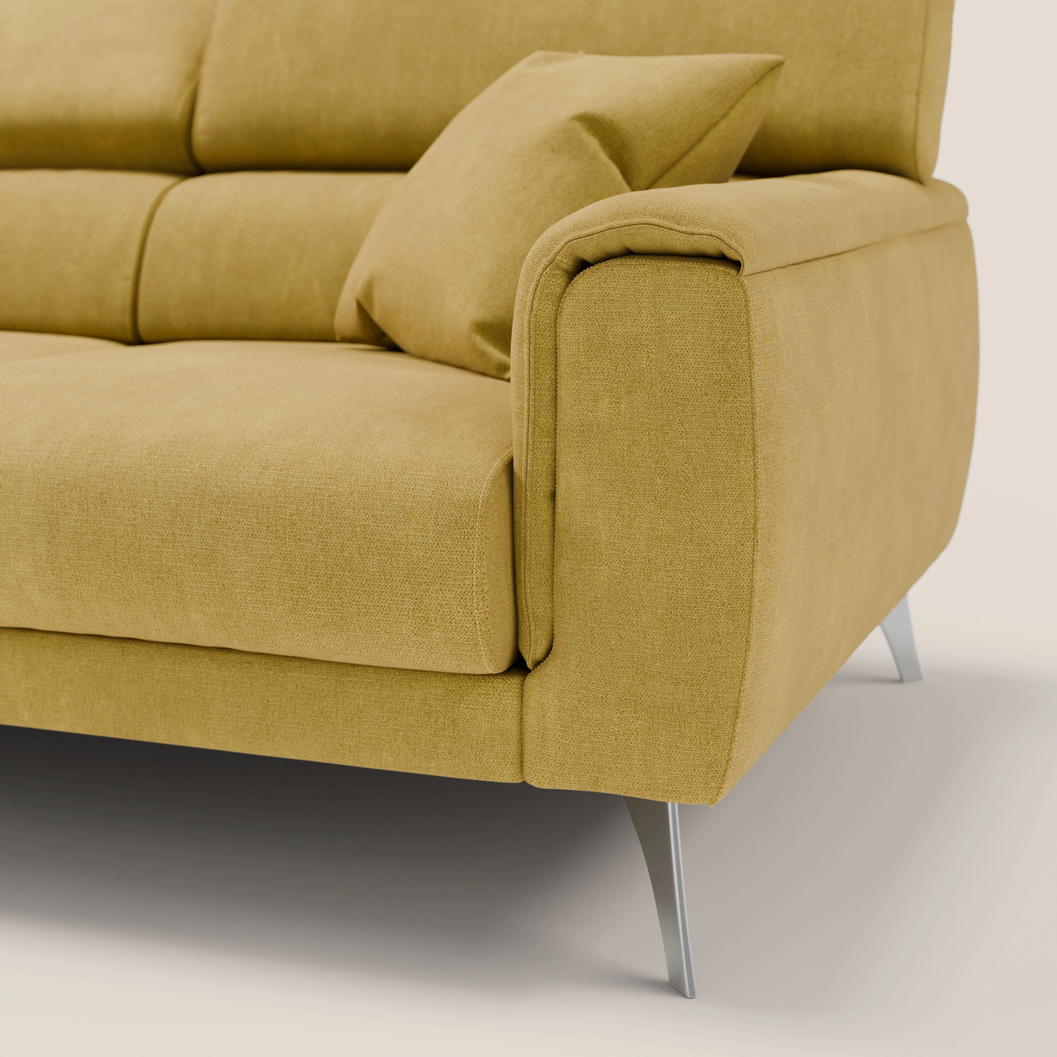 Caravaggio canapé 3 assises extensibles et têtières réglables en tissu imperméable T02 jaune - Image 9