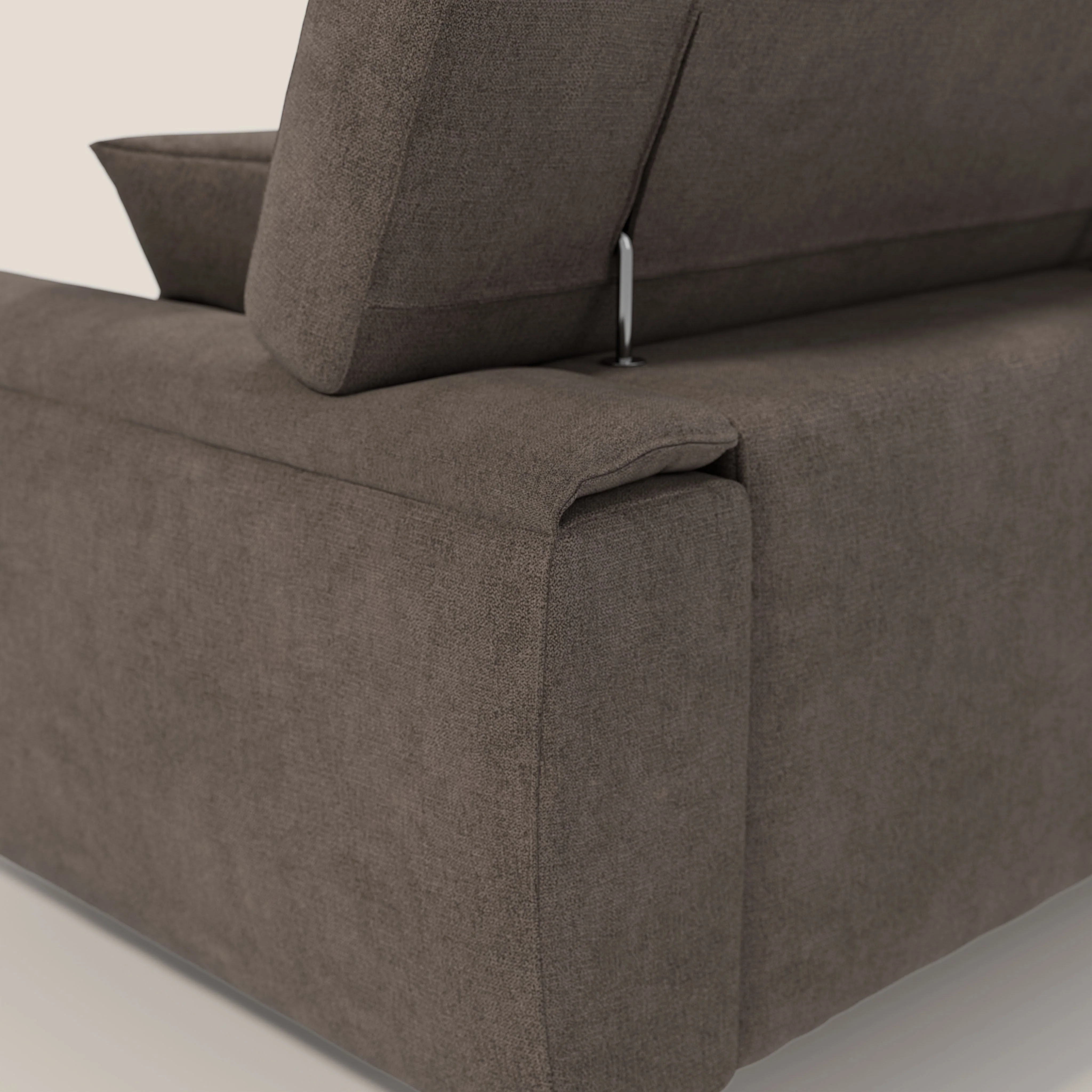 Caravaggio canapé 3 assises extensibles et têtières réglables en tissu imperméable T02 marron - Image 10