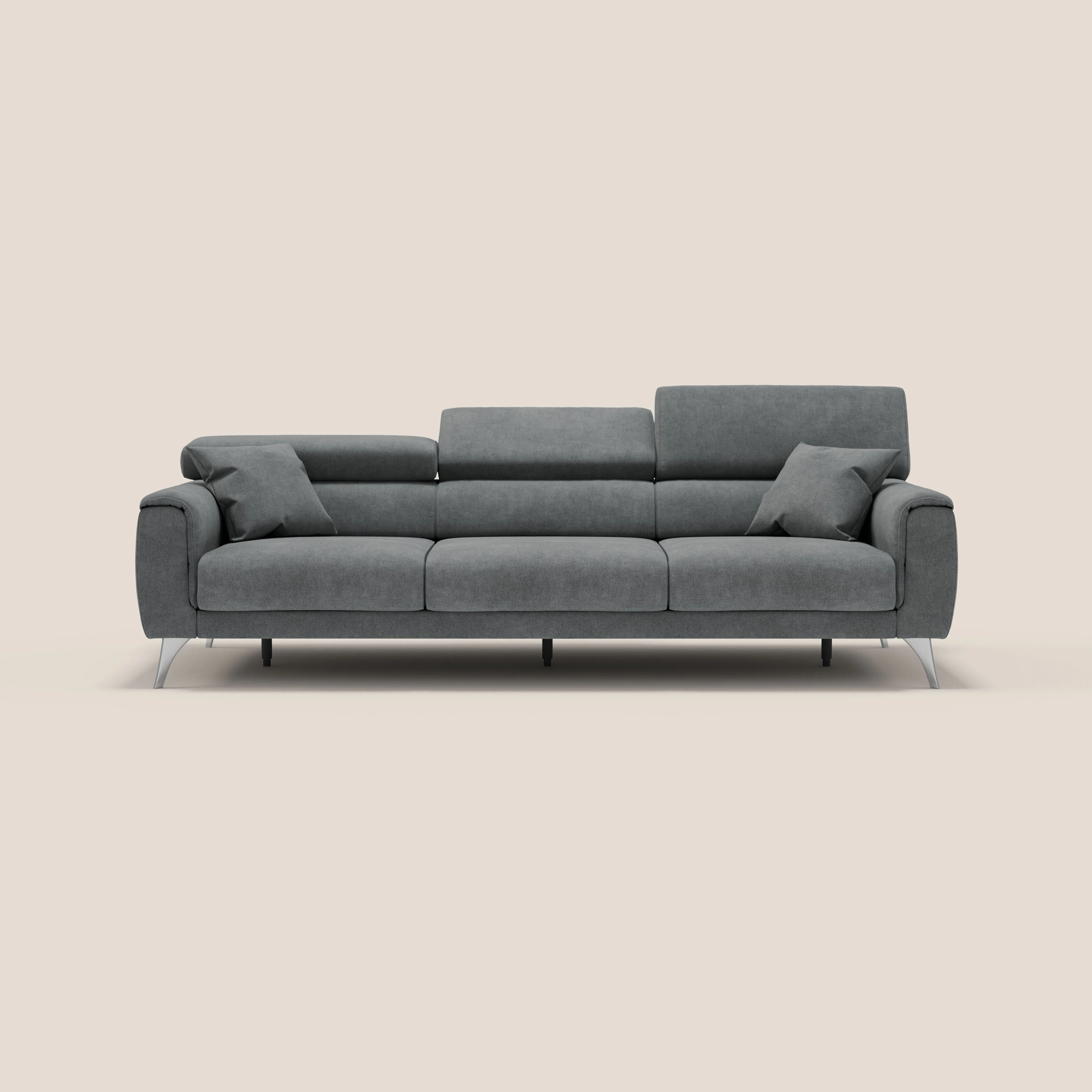 Caravaggio canapé 3 assises extensibles et têtières réglables en tissu imperméable T02 noir - Image 13