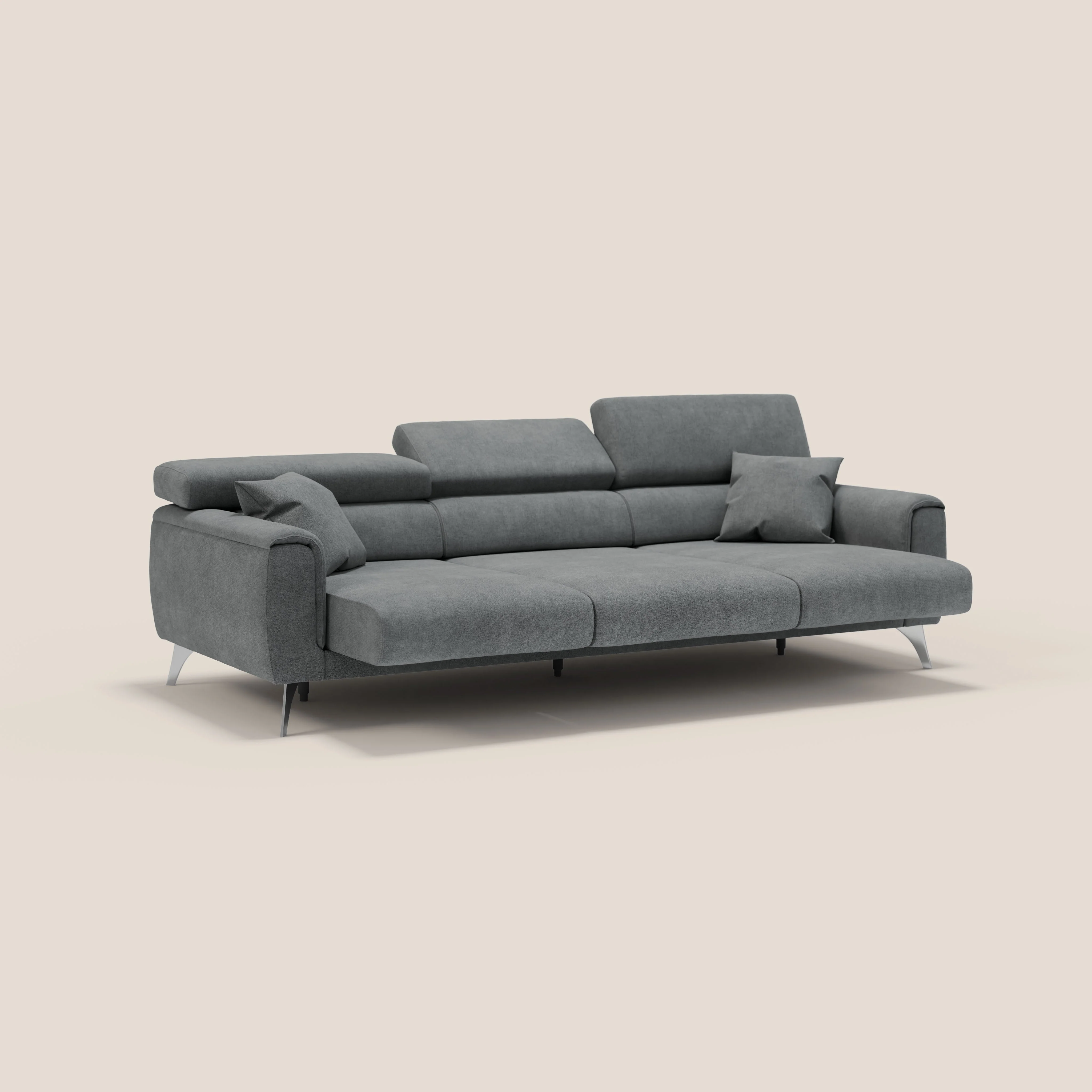 Caravaggio canapé 3 assises extensibles et têtières réglables en tissu imperméable T02 noir - Image 17