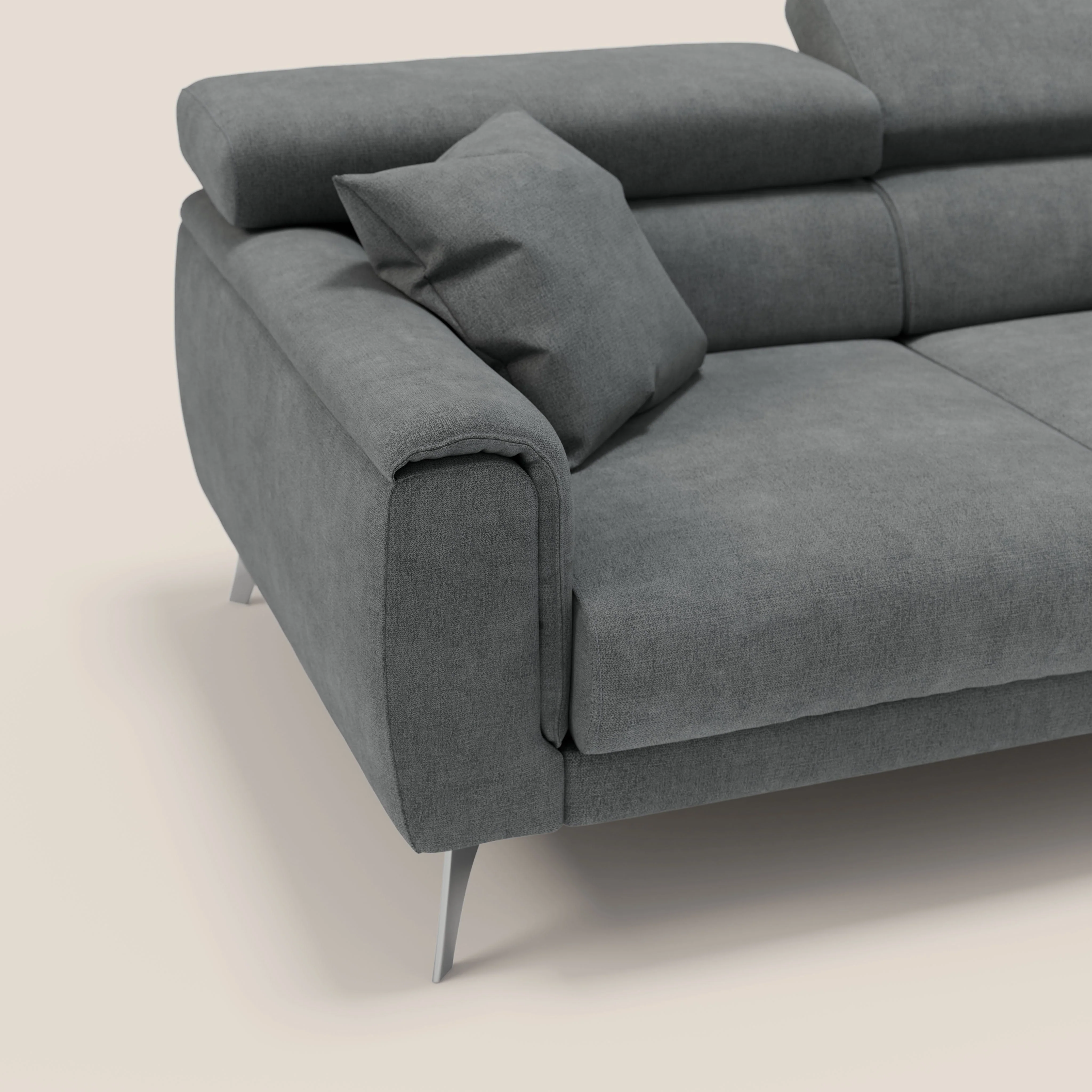 Caravaggio canapé 3 assises extensibles et têtières réglables en tissu imperméable T02 noir - Image 20
