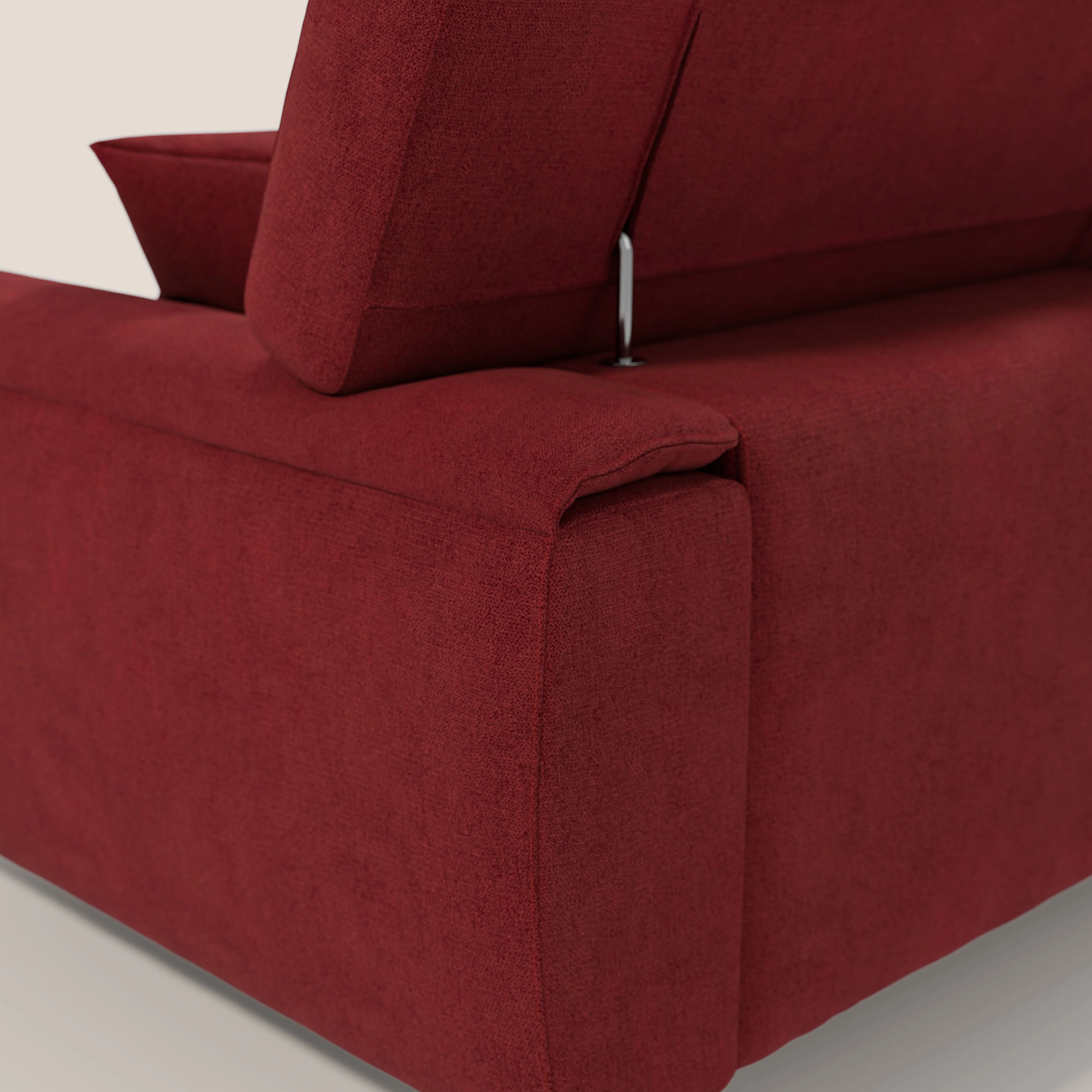Caravaggio canapé 3 assises extensibles et têtières réglables en tissu imperméable T02 rouge - Image 10