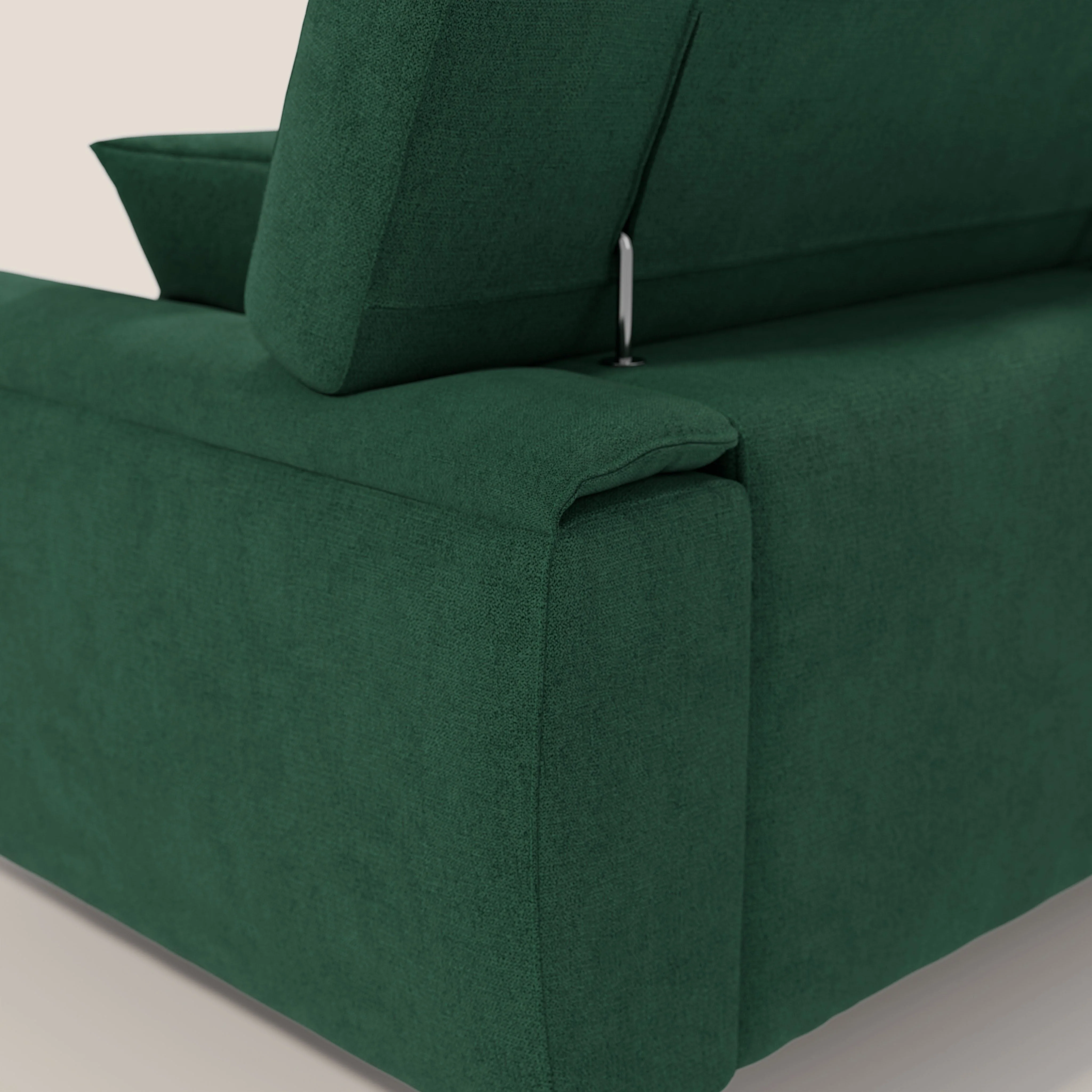 Caravaggio canapé 3 assises extensibles et têtières réglables en tissu imperméable T02 vert - Image 10