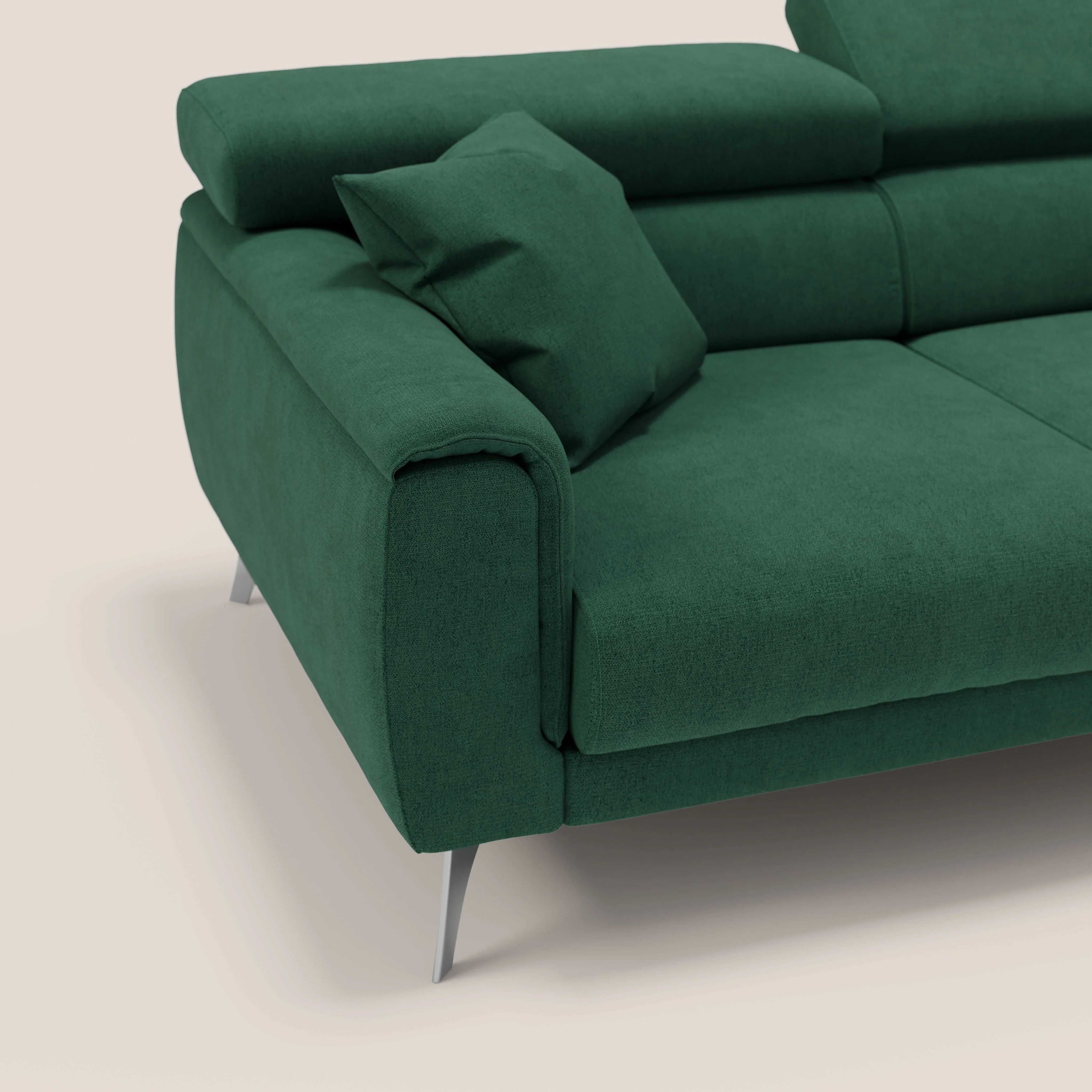 Caravaggio canapé 3 assises extensibles et têtières réglables en tissu imperméable T02 vert - Image 8