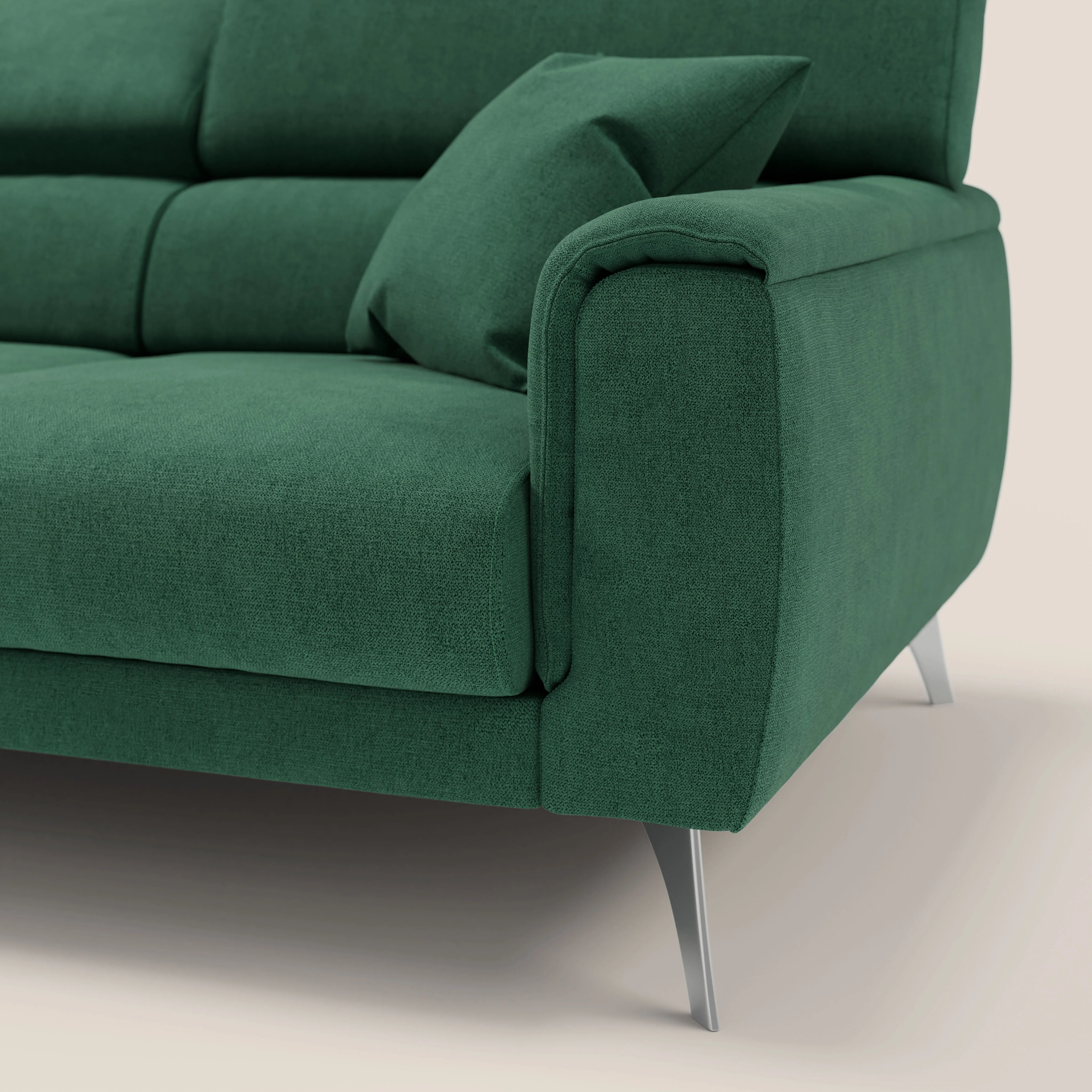 Caravaggio canapé 3 assises extensibles et têtières réglables en tissu imperméable T02 vert - Image 9
