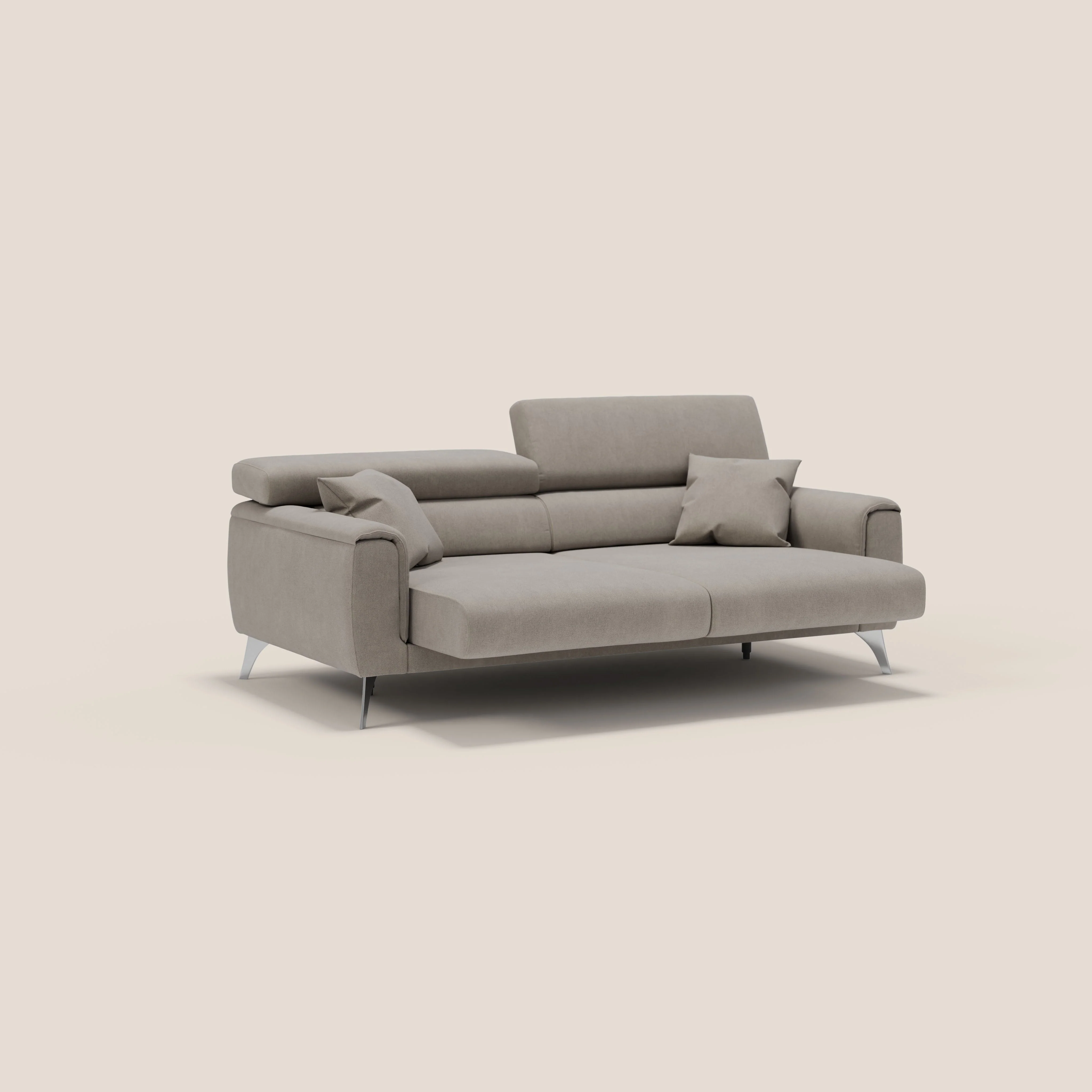 Caravaggio Canapé avec assises extensibles et têtières réglables en tissu imperméable T02 beige - Image 4