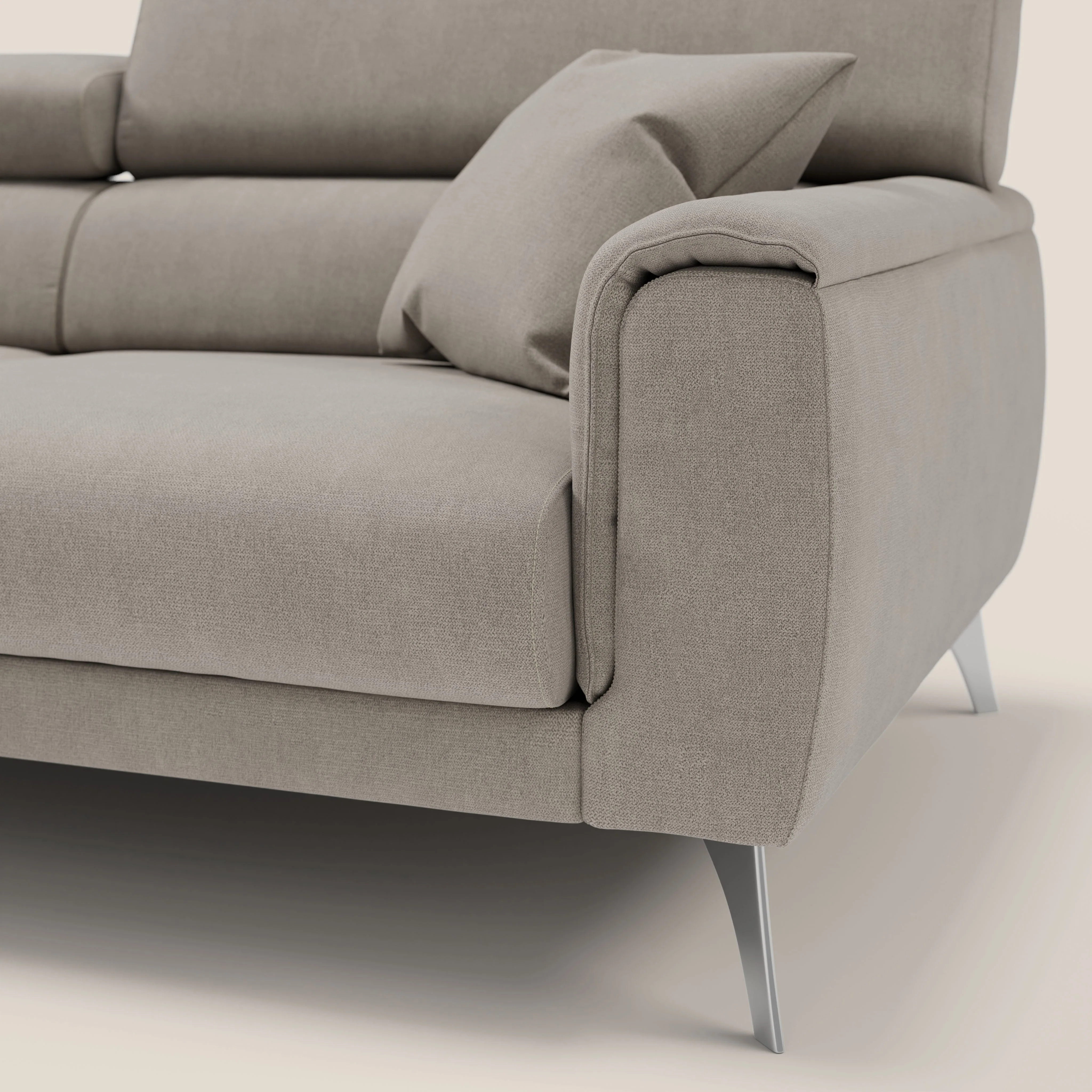 Caravaggio Canapé avec assises extensibles et têtières réglables en tissu imperméable T02 beige - Image 8