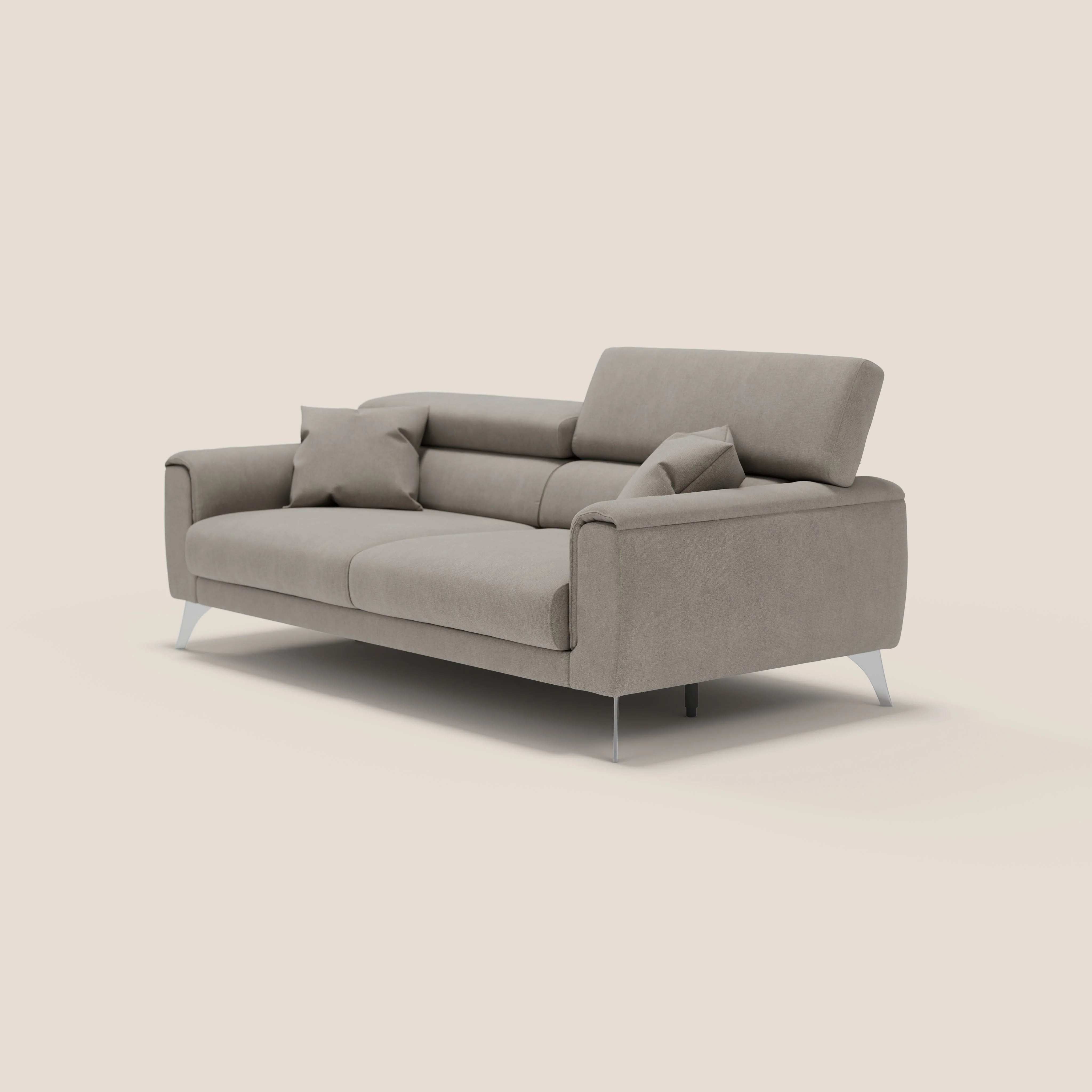 Caravaggio Canapé avec assises extensibles et têtières réglables en tissu imperméable T02 beige - Image 9