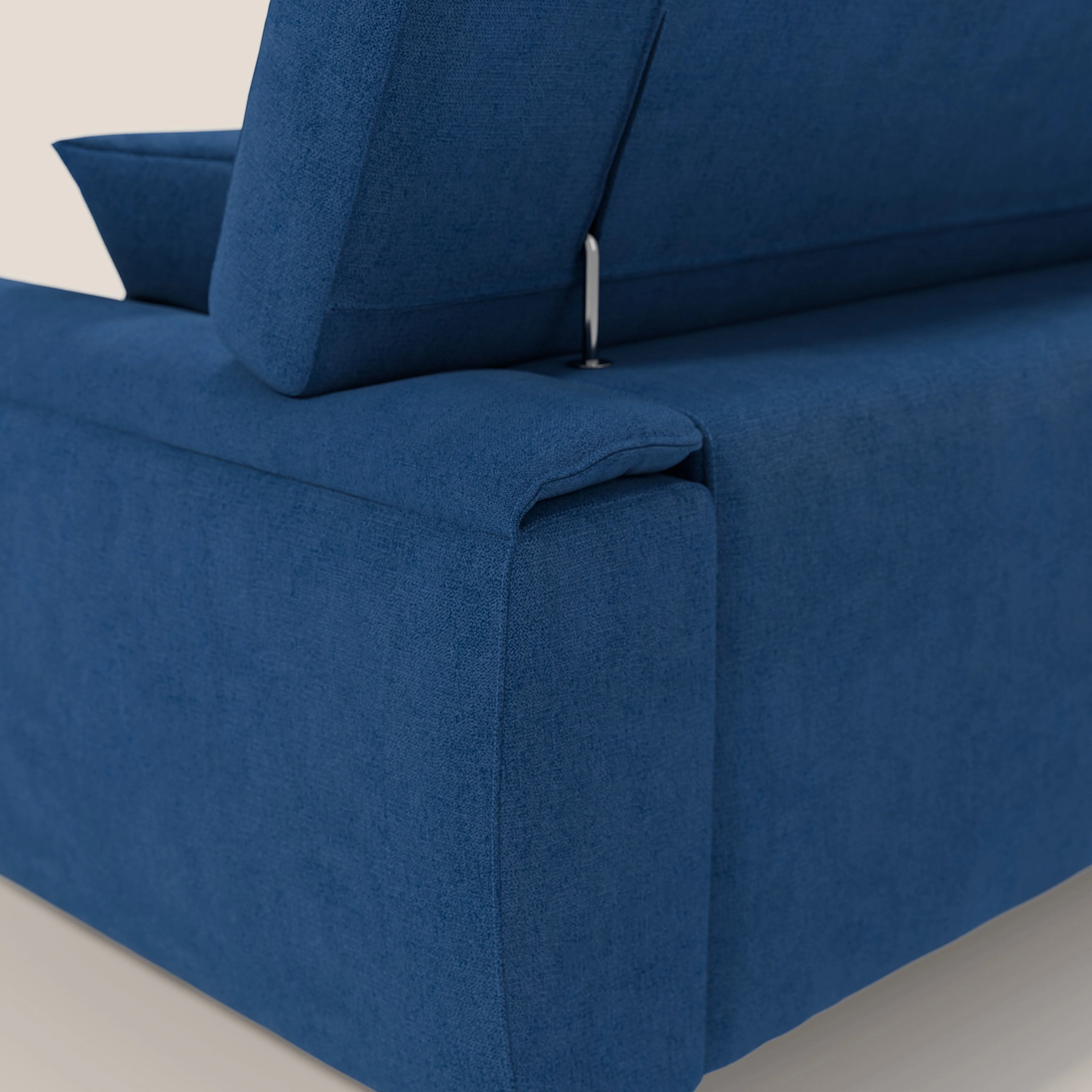 Caravaggio Canapé avec assises extensibles et têtières réglables en tissu imperméable T02 bleu - Image 10