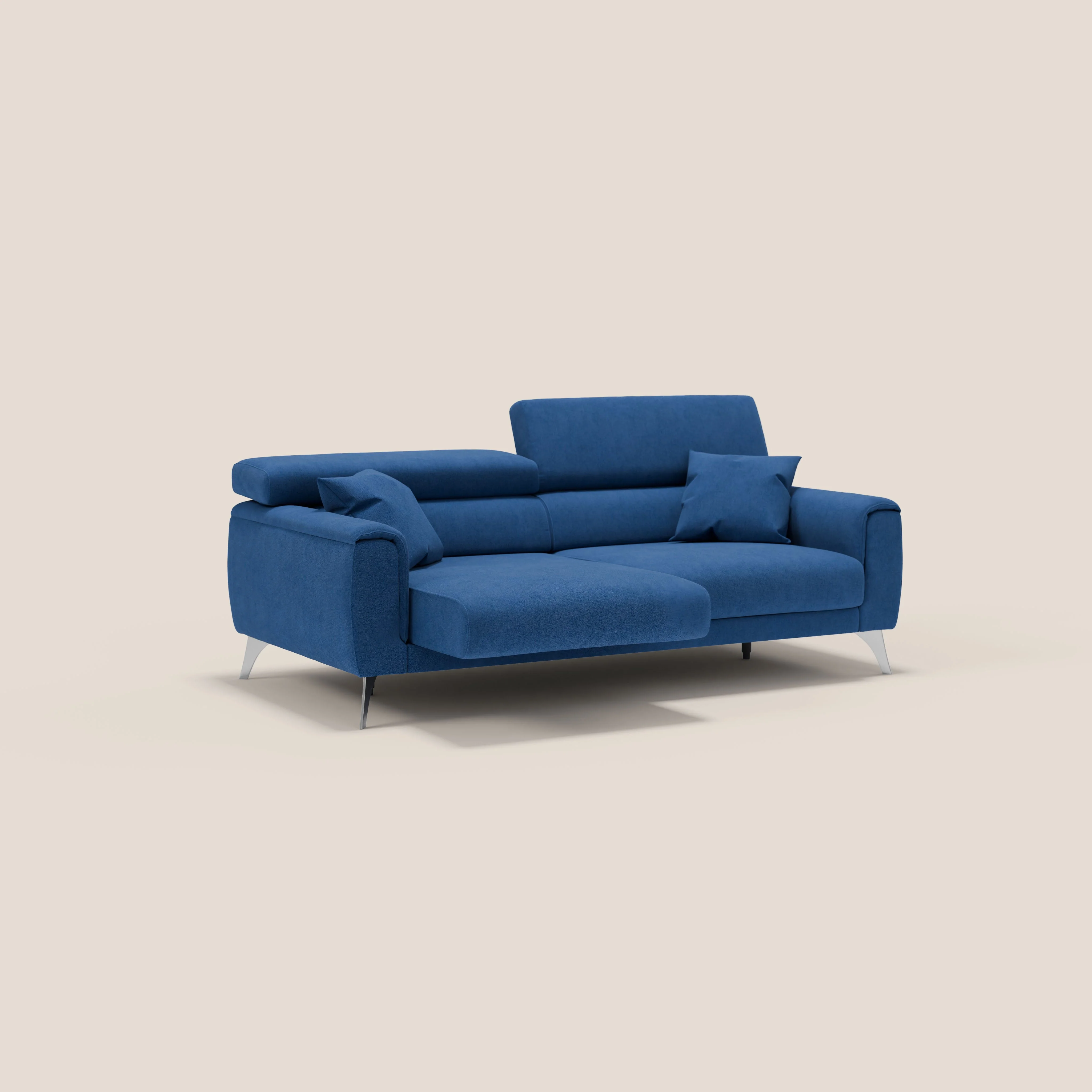 Caravaggio Canapé avec assises extensibles et têtières réglables en tissu imperméable T02 bleu - Image 2