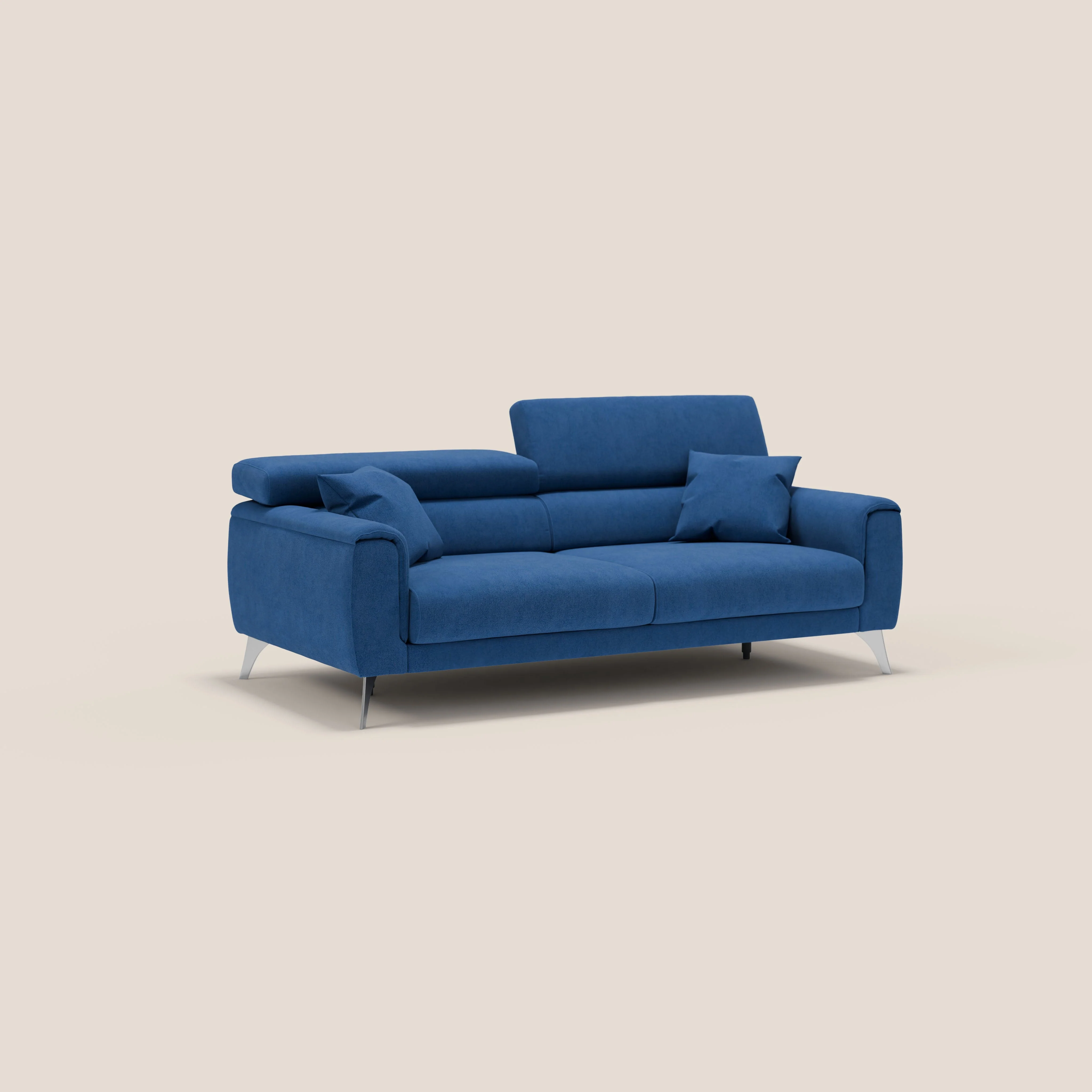 Caravaggio Canapé avec assises extensibles et têtières réglables en tissu imperméable T02 bleu - Image 3