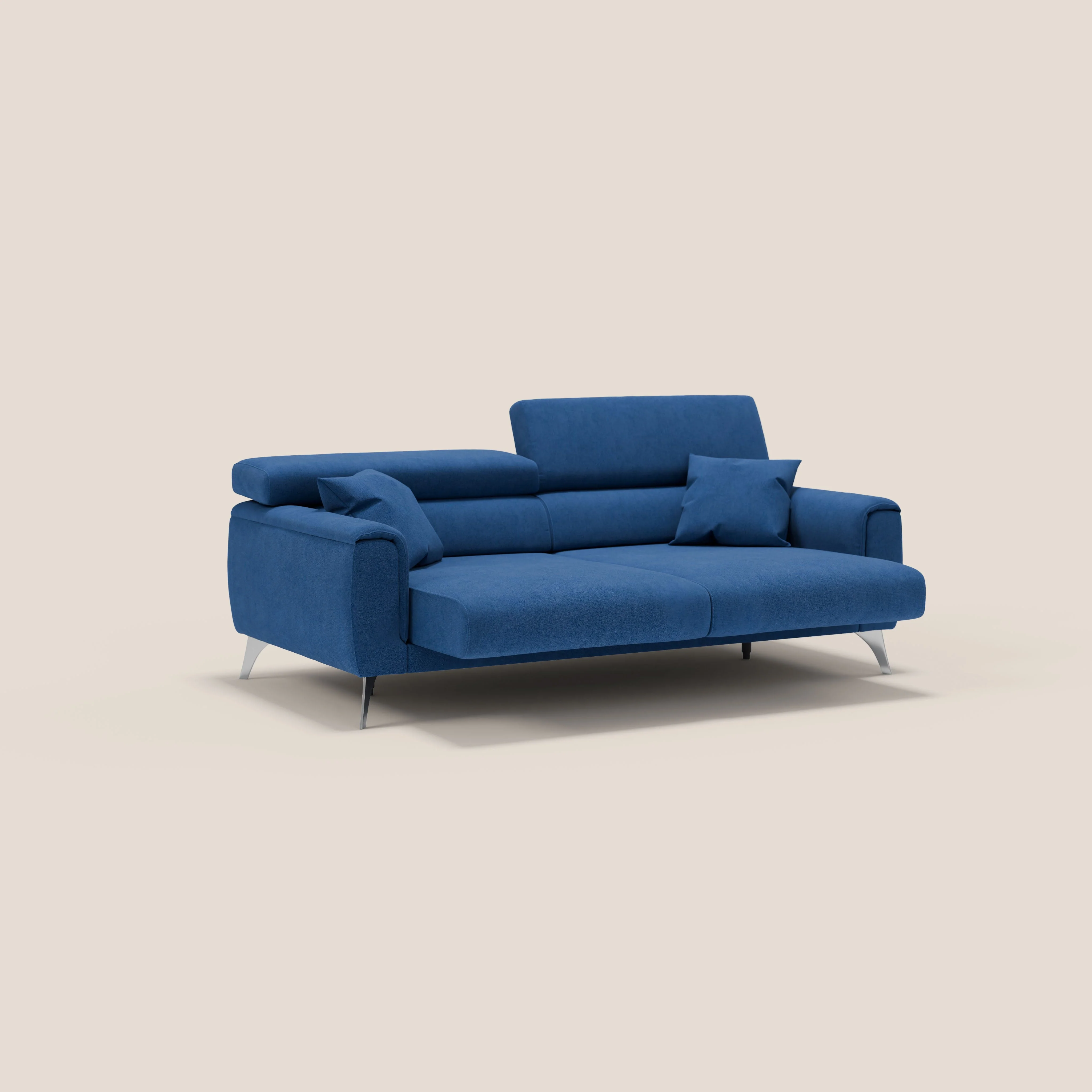 Caravaggio Canapé avec assises extensibles et têtières réglables en tissu imperméable T02 bleu - Image 4