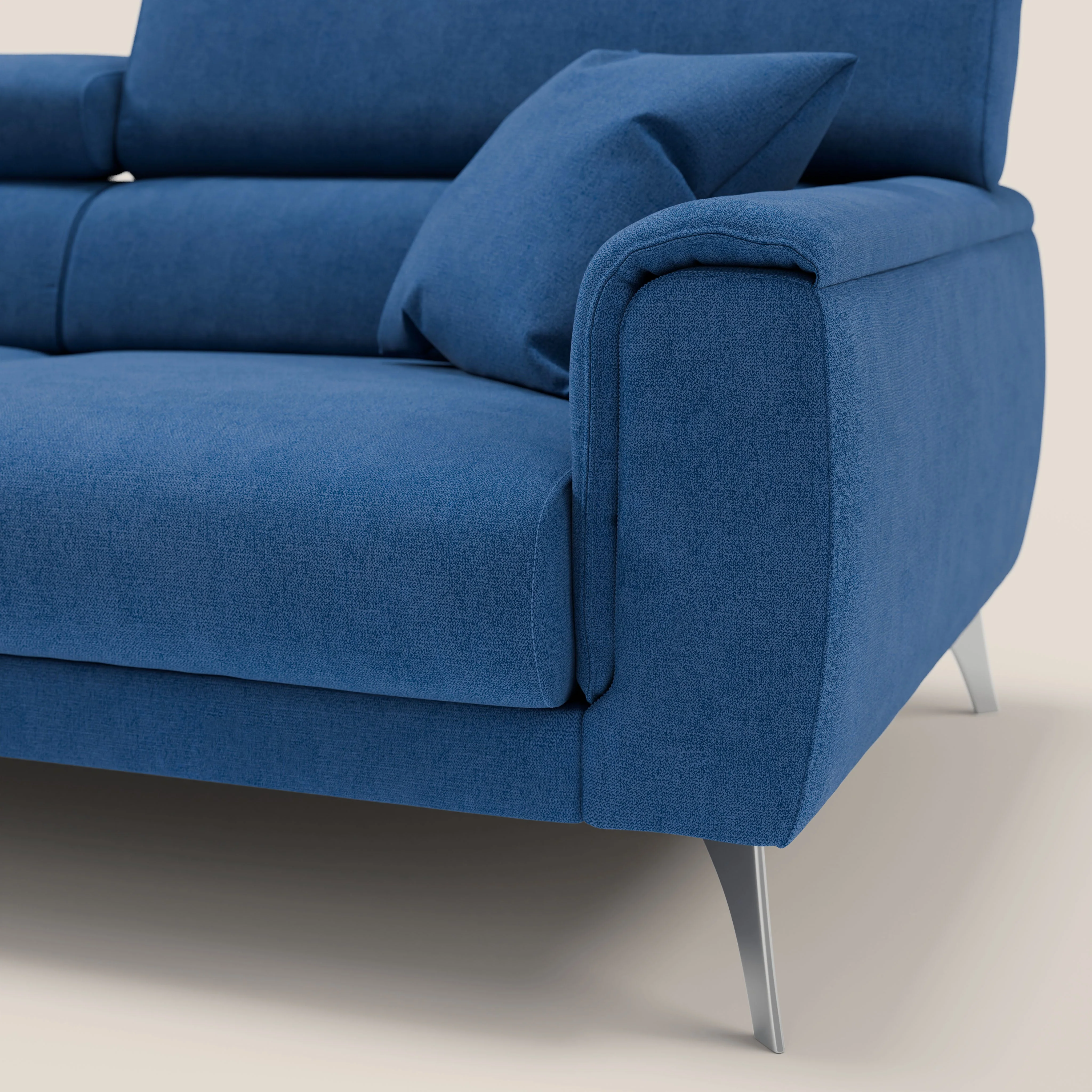Caravaggio Canapé avec assises extensibles et têtières réglables en tissu imperméable T02 bleu - Image 8