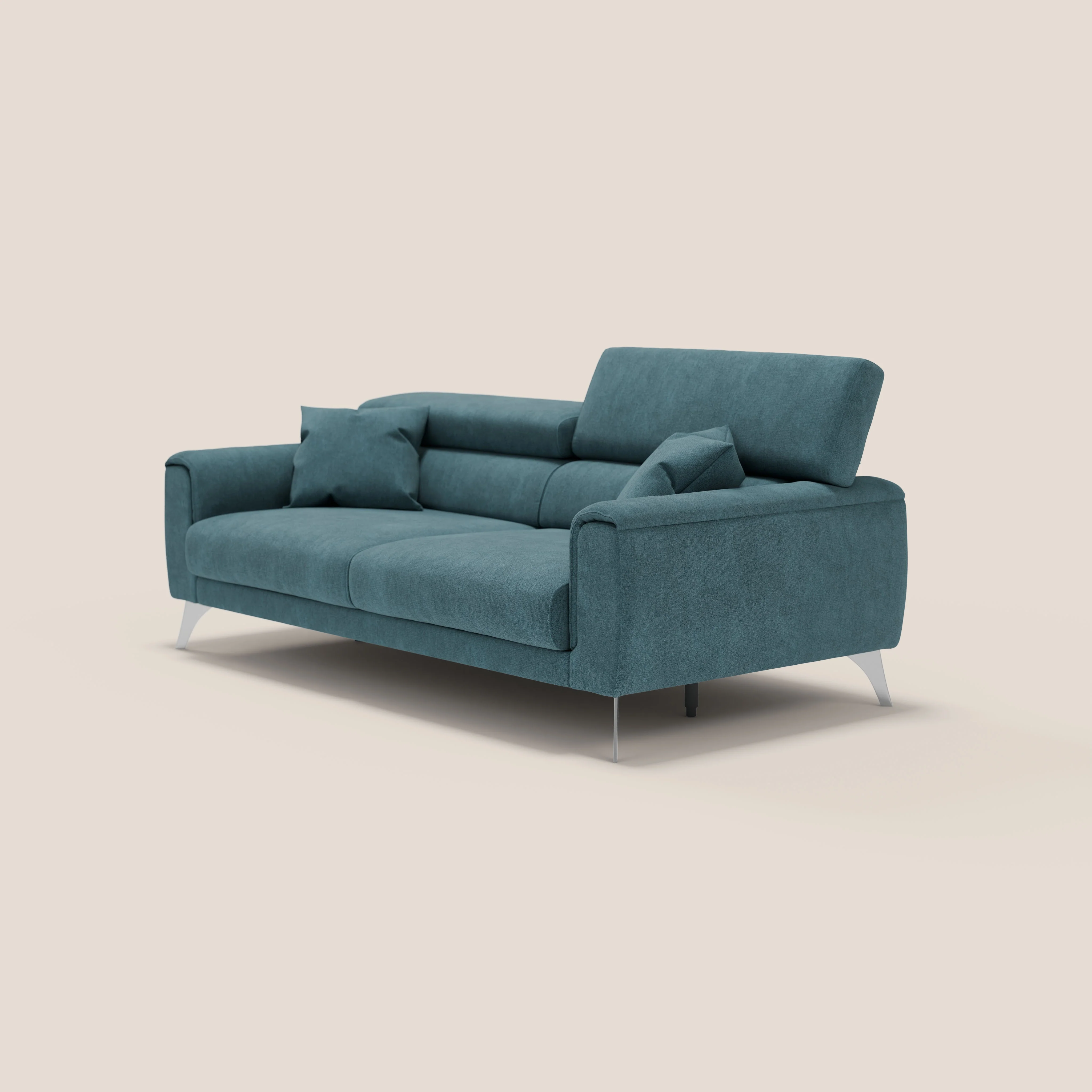 Caravaggio Canapé avec assises extensibles et têtières réglables en tissu imperméable T02 bleu canard - Image 10