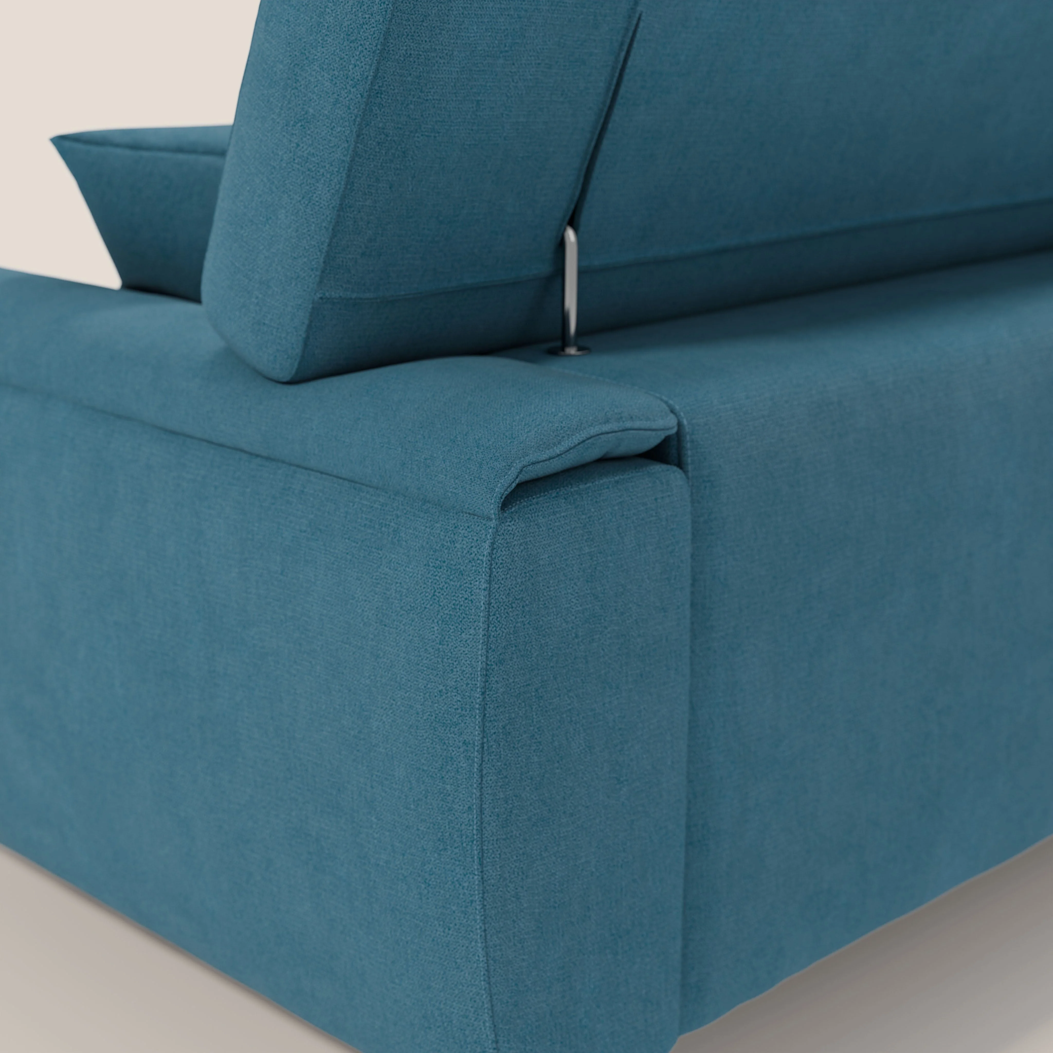 Caravaggio Canapé avec assises extensibles et têtières réglables en tissu imperméable T02 bleu ciel - Image 10