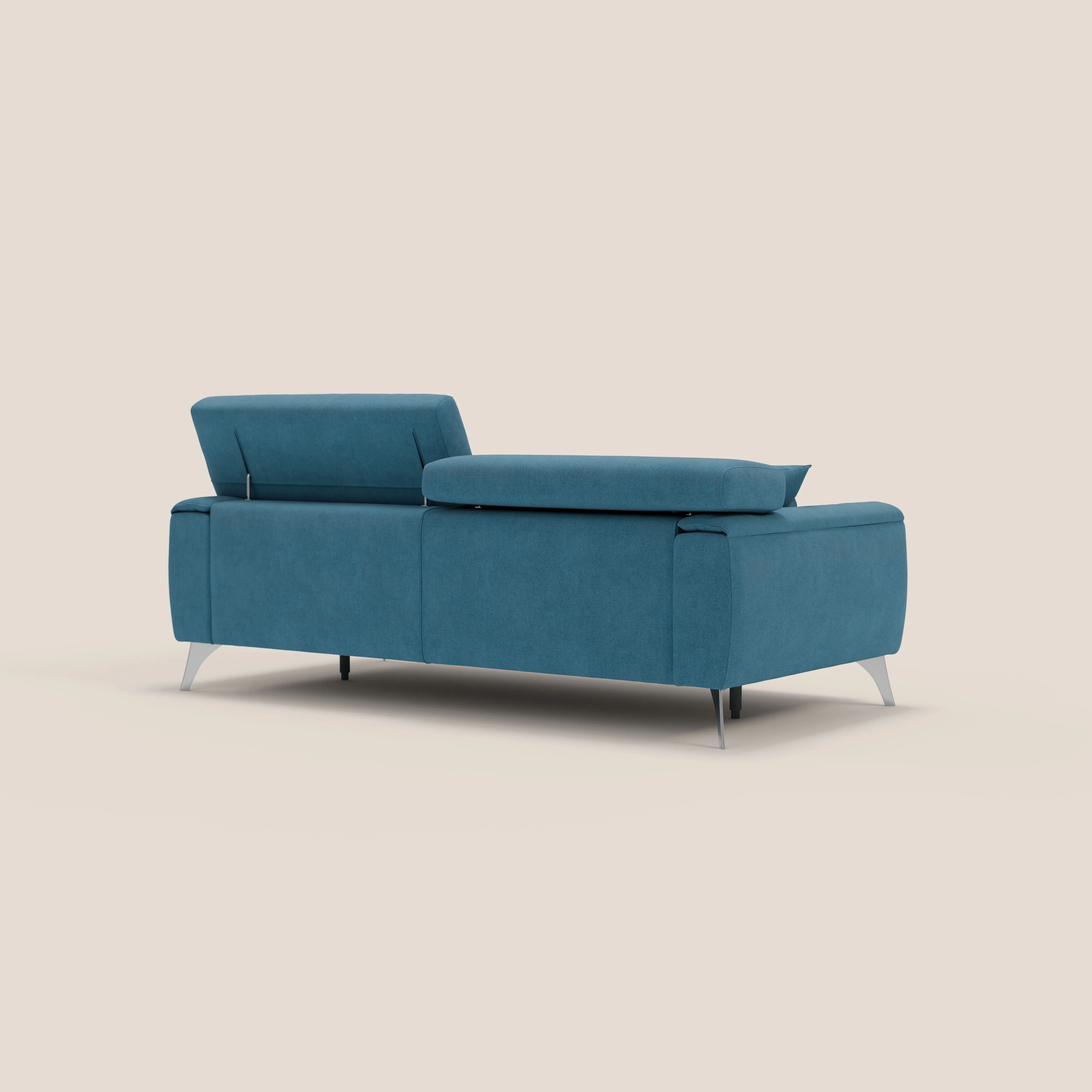 Caravaggio Canapé avec assises extensibles et têtières réglables en tissu imperméable T02 bleu ciel - Image 6