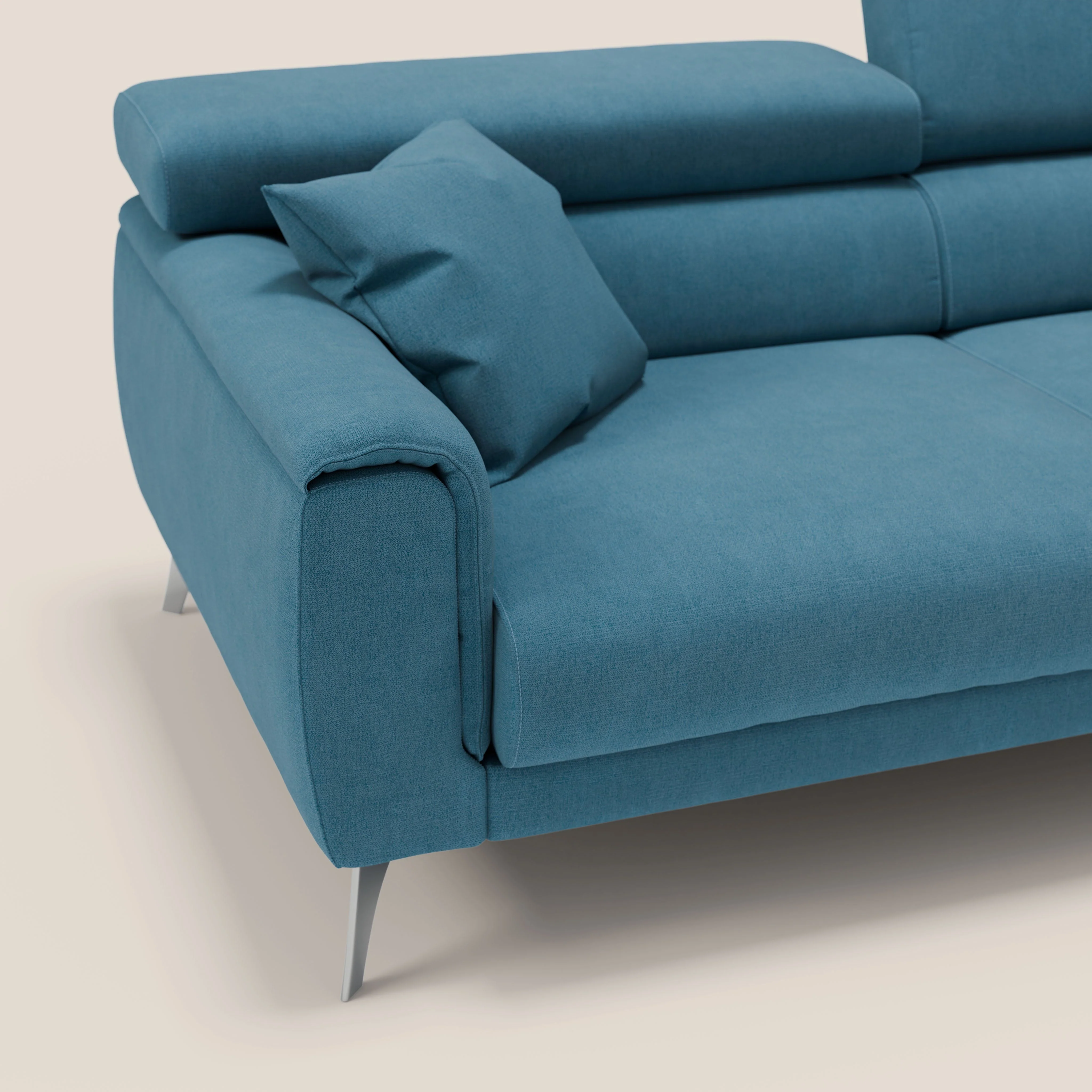 Caravaggio Canapé avec assises extensibles et têtières réglables en tissu imperméable T02 bleu ciel - Image 7
