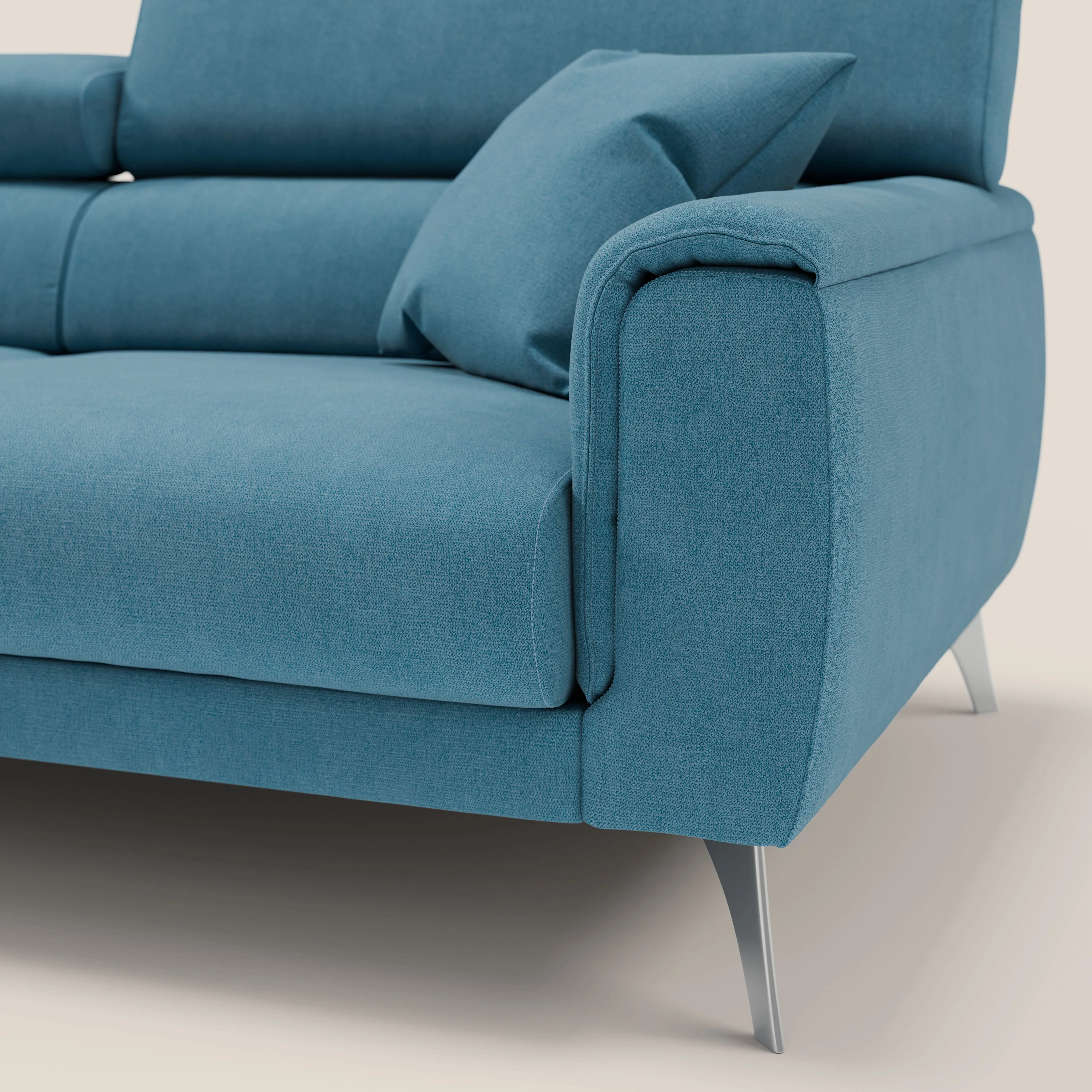 Caravaggio Canapé avec assises extensibles et têtières réglables en tissu imperméable T02 bleu ciel - Image 8