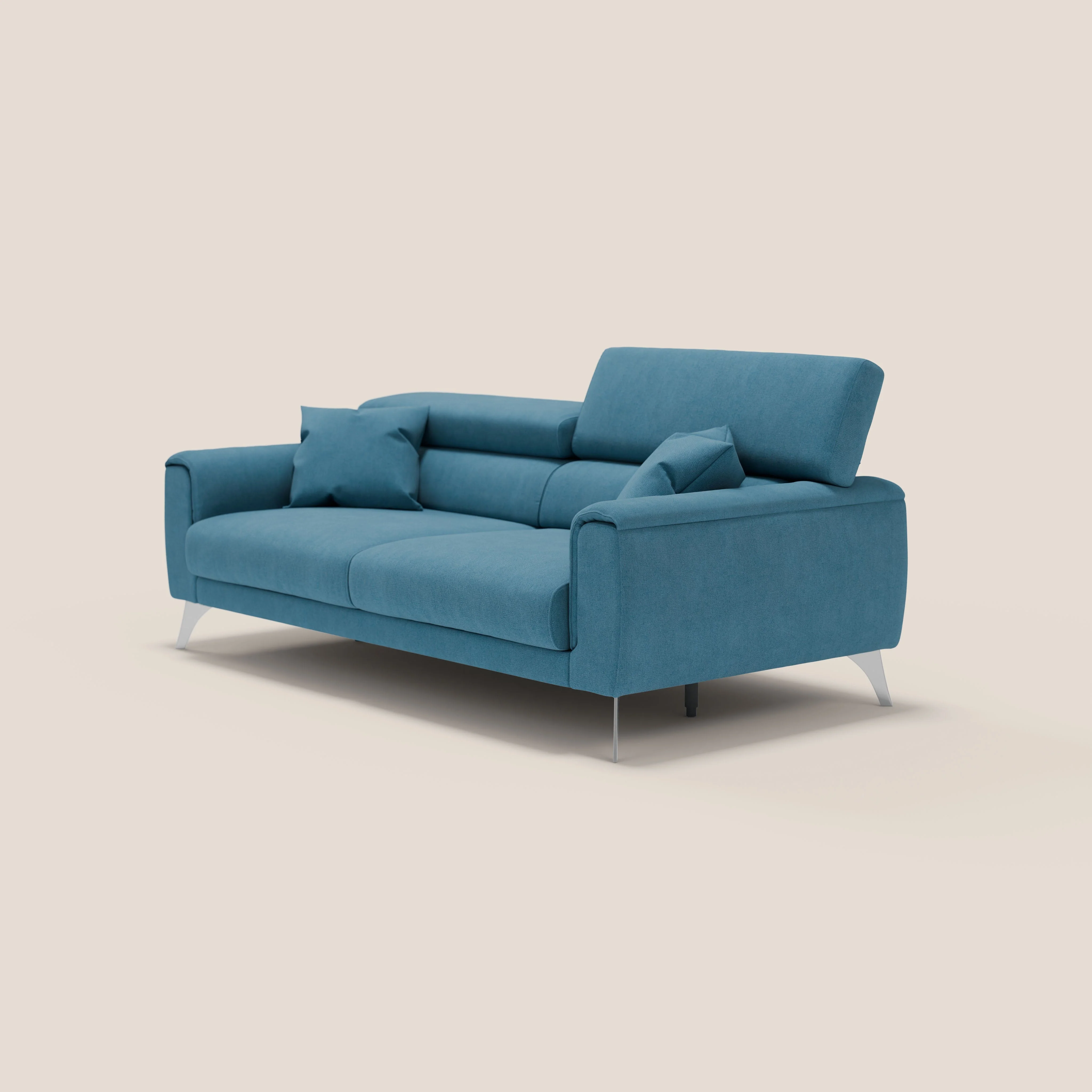 Caravaggio Canapé avec assises extensibles et têtières réglables en tissu imperméable T02 bleu ciel - Image 9