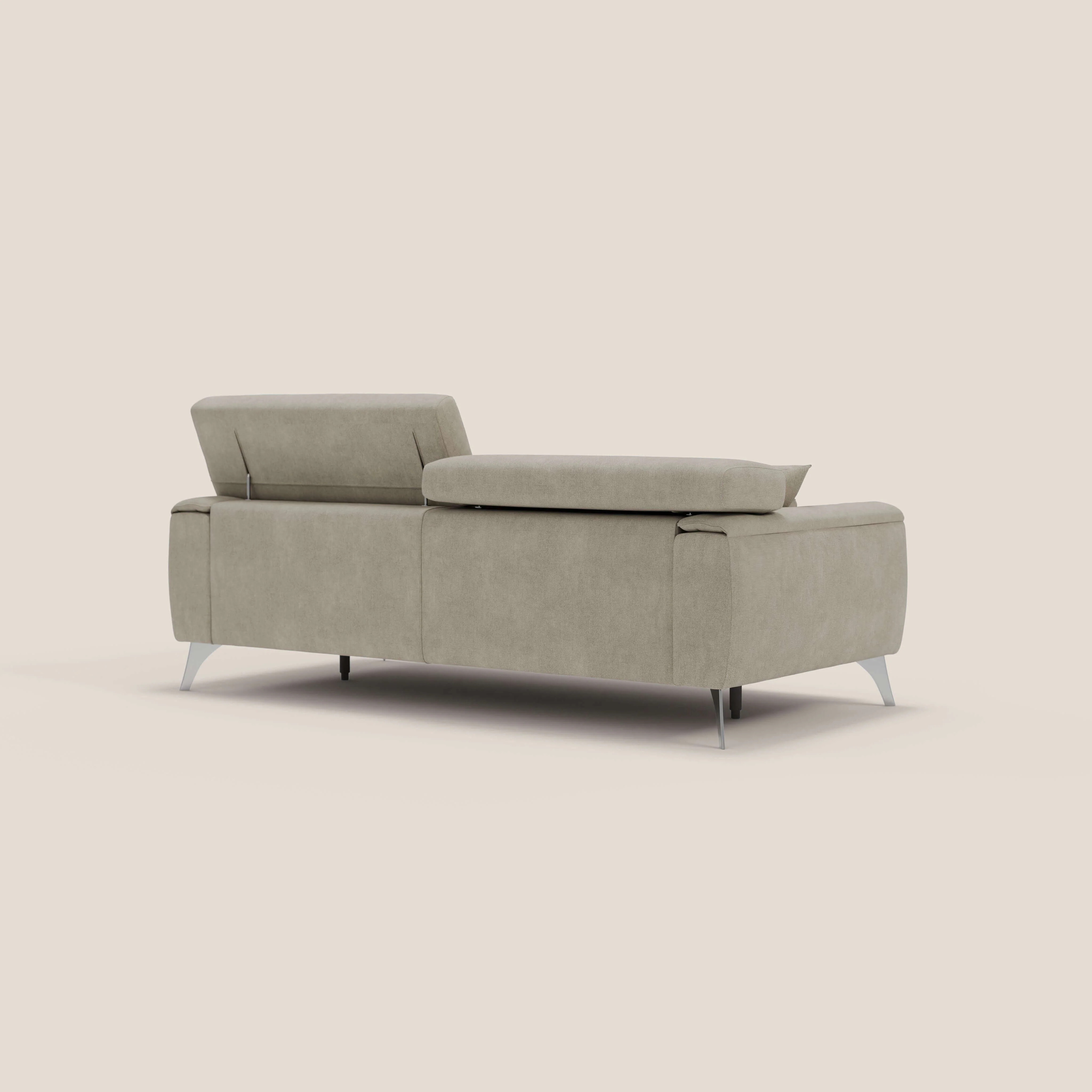 Caravaggio Canapé avec assises extensibles et têtières réglables en tissu imperméable T02 crème - Image 10