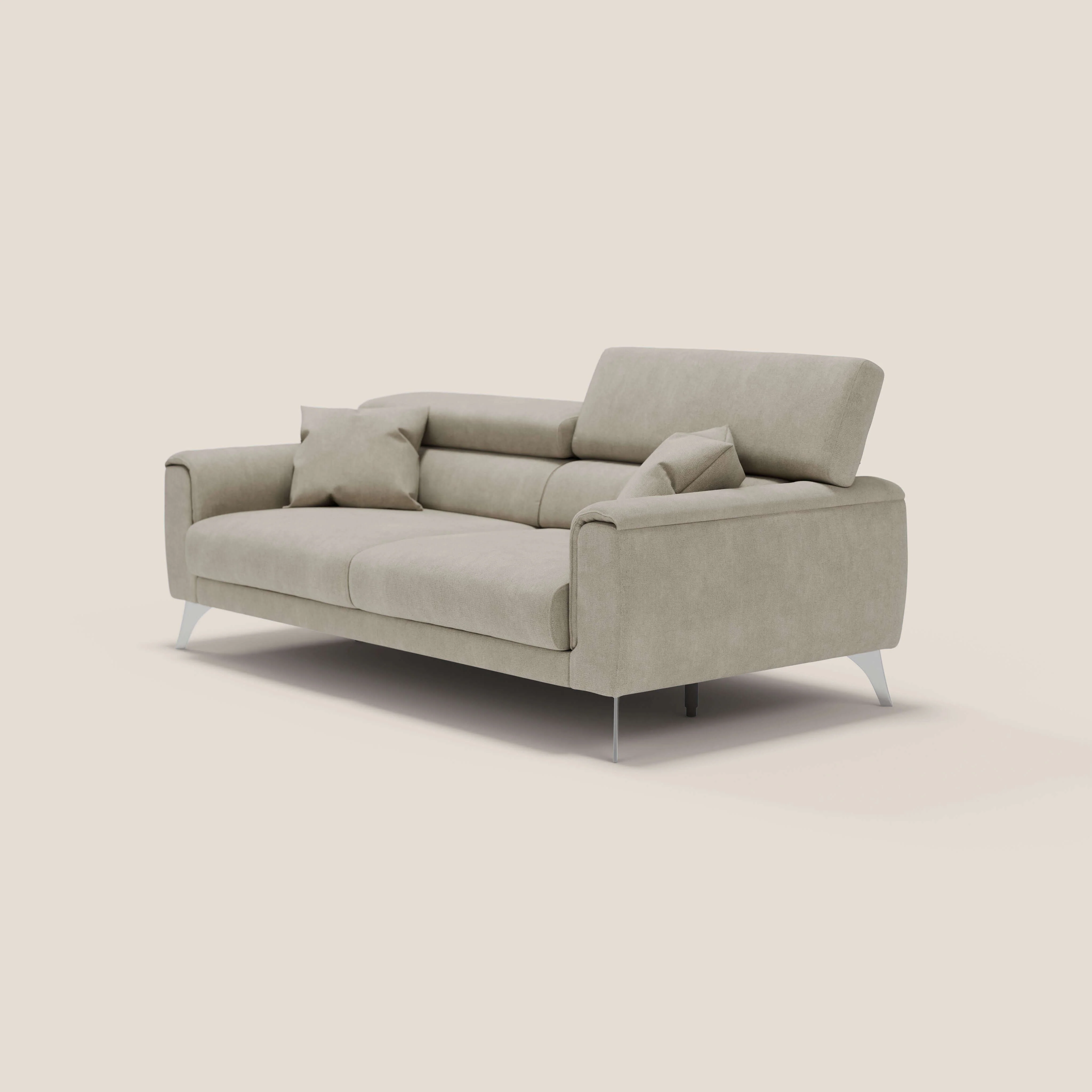 Caravaggio Canapé avec assises extensibles et têtières réglables en tissu imperméable T02 crème - Image 8