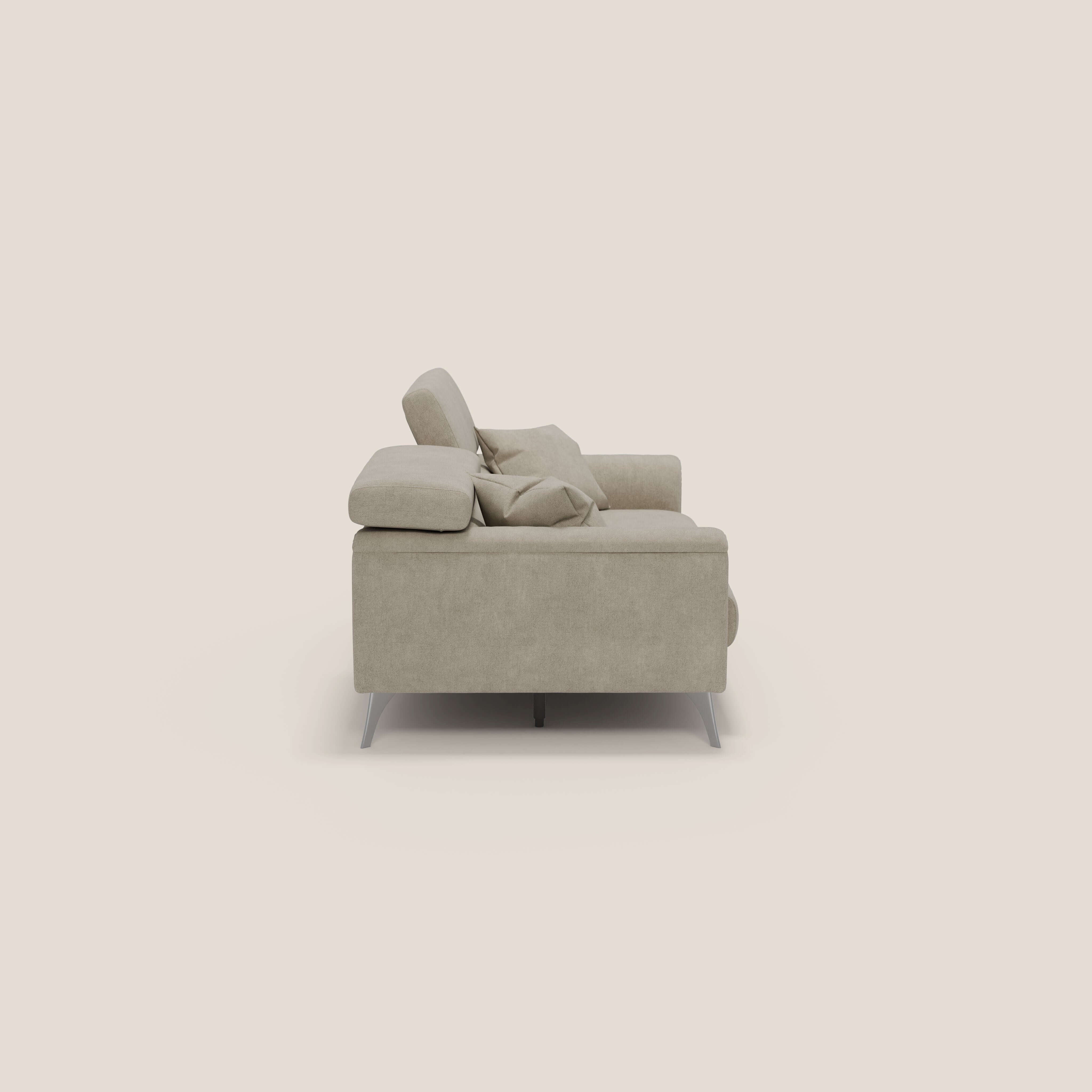 Caravaggio Canapé avec assises extensibles et têtières réglables en tissu imperméable T02 crème - Image 9