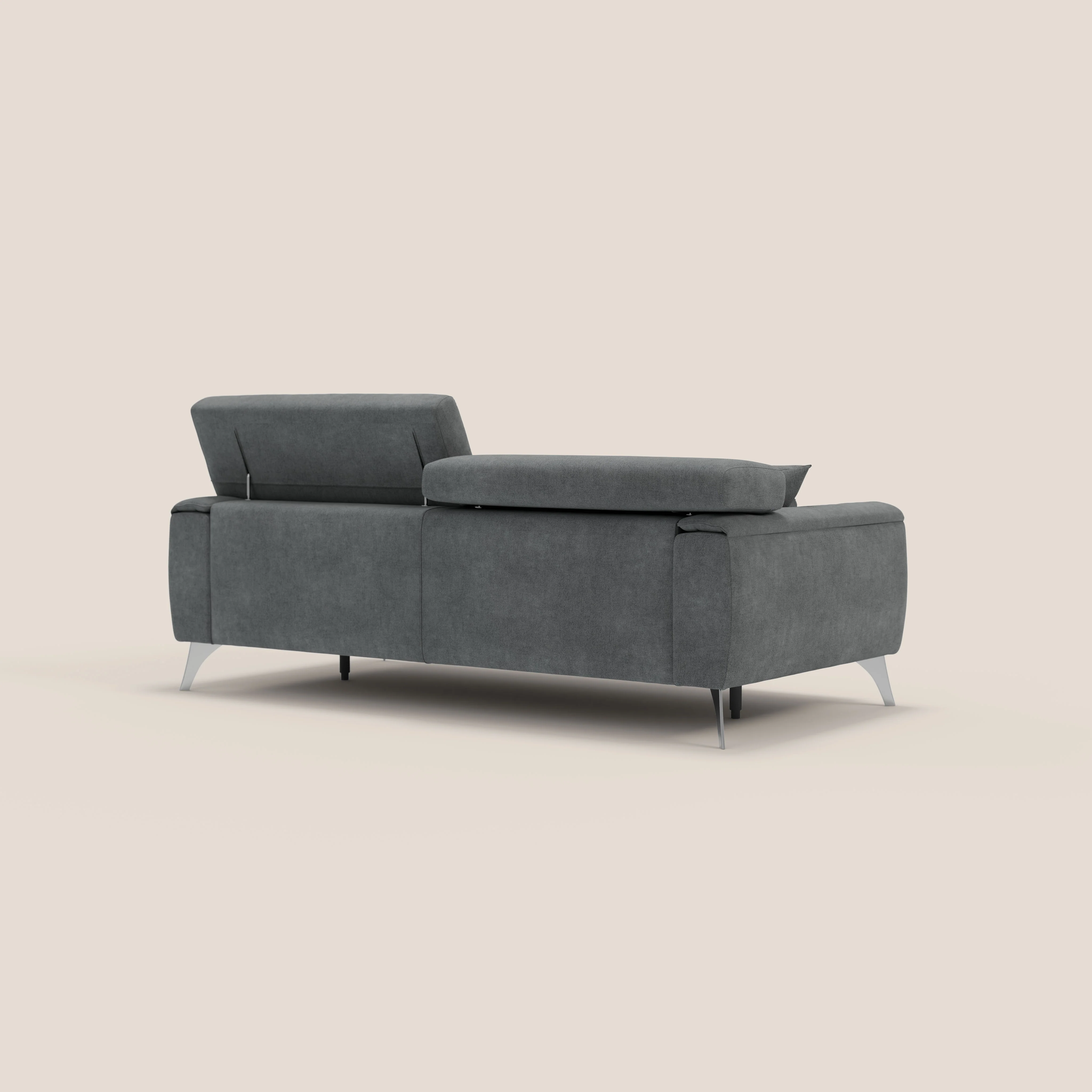 Caravaggio Canapé avec assises extensibles et têtières réglables en tissu imperméable T02 gris - Image 10