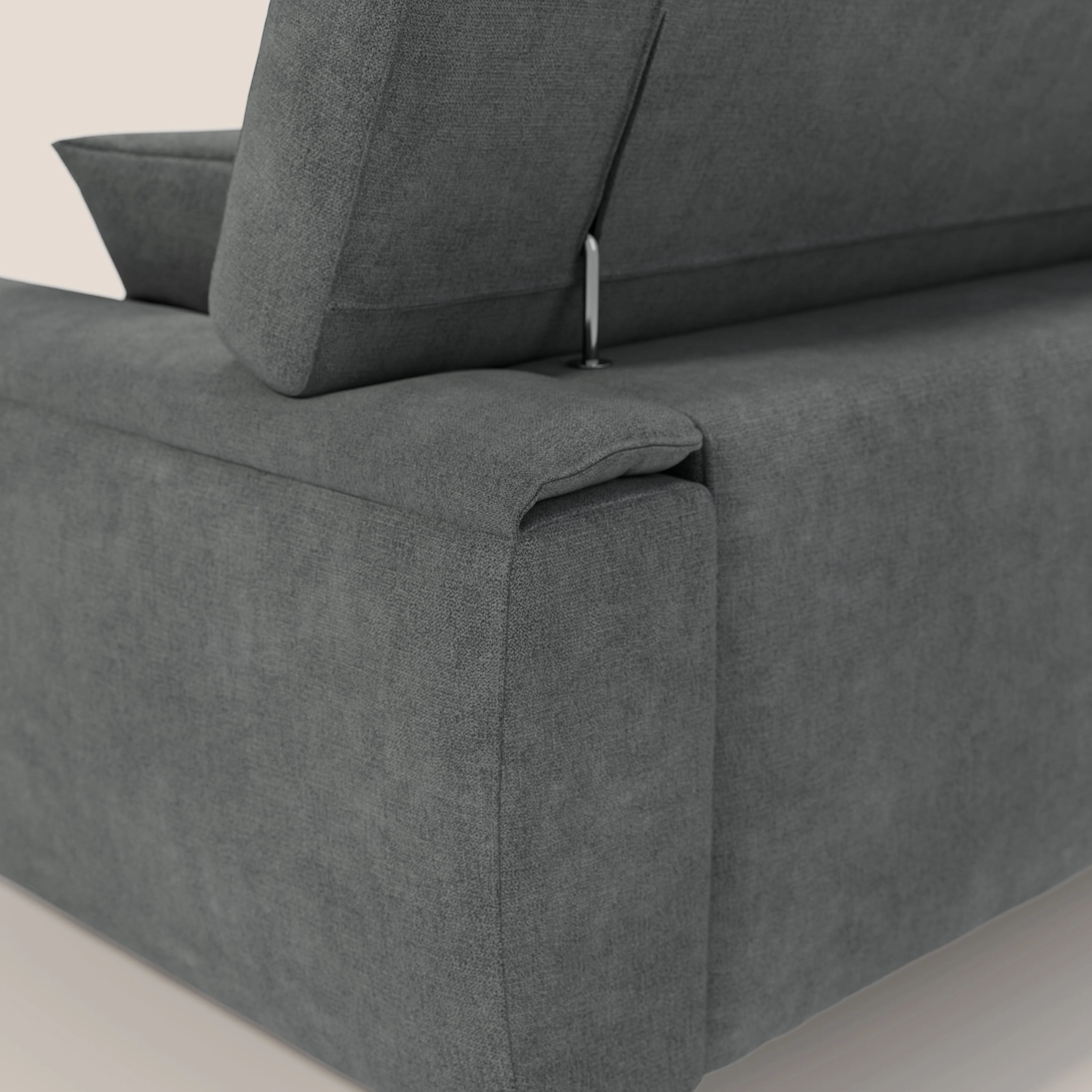 Caravaggio Canapé avec assises extensibles et têtières réglables en tissu imperméable T02 gris - Image 5