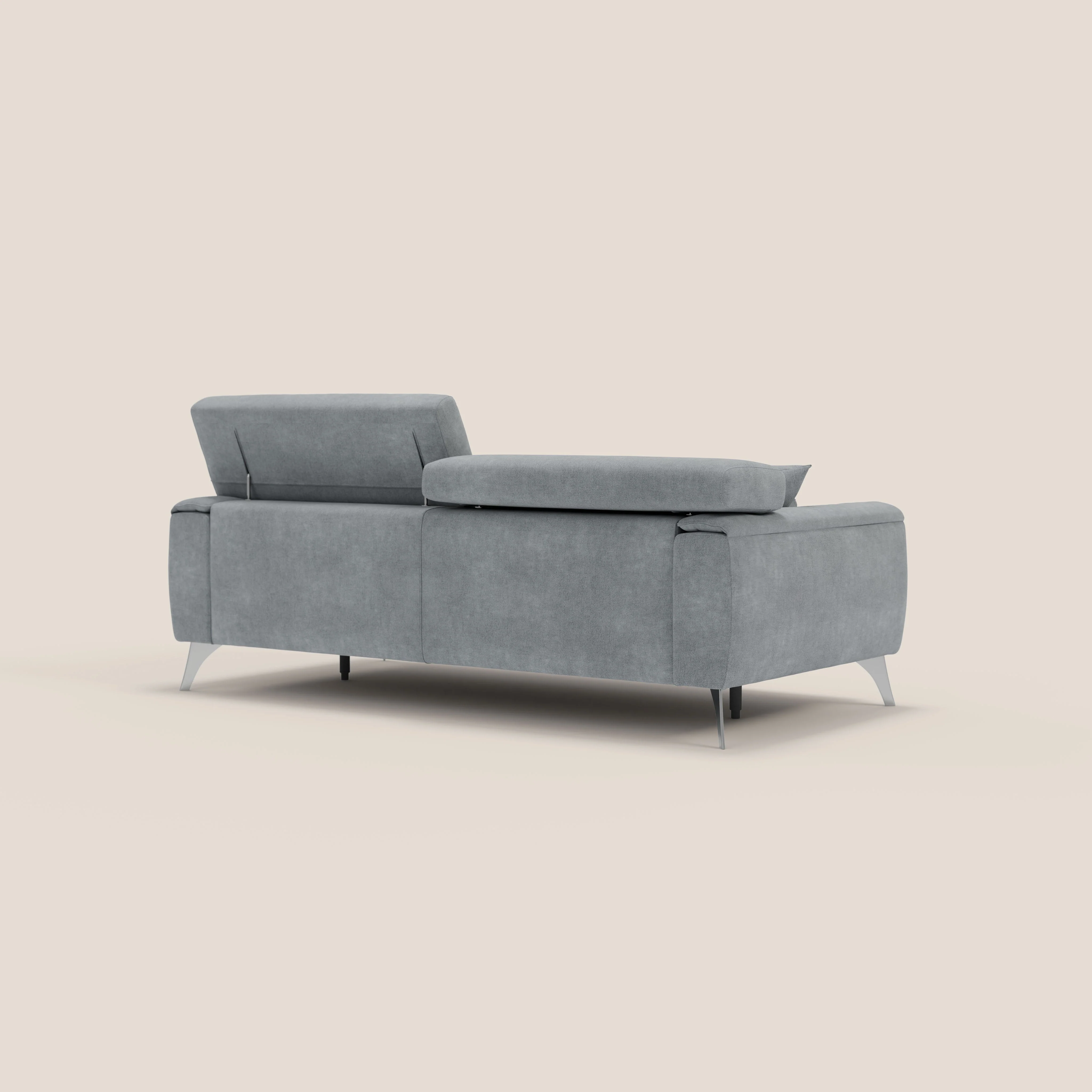 Caravaggio Canapé avec assises extensibles et têtières réglables en tissu imperméable T02 gris clair - Image 10
