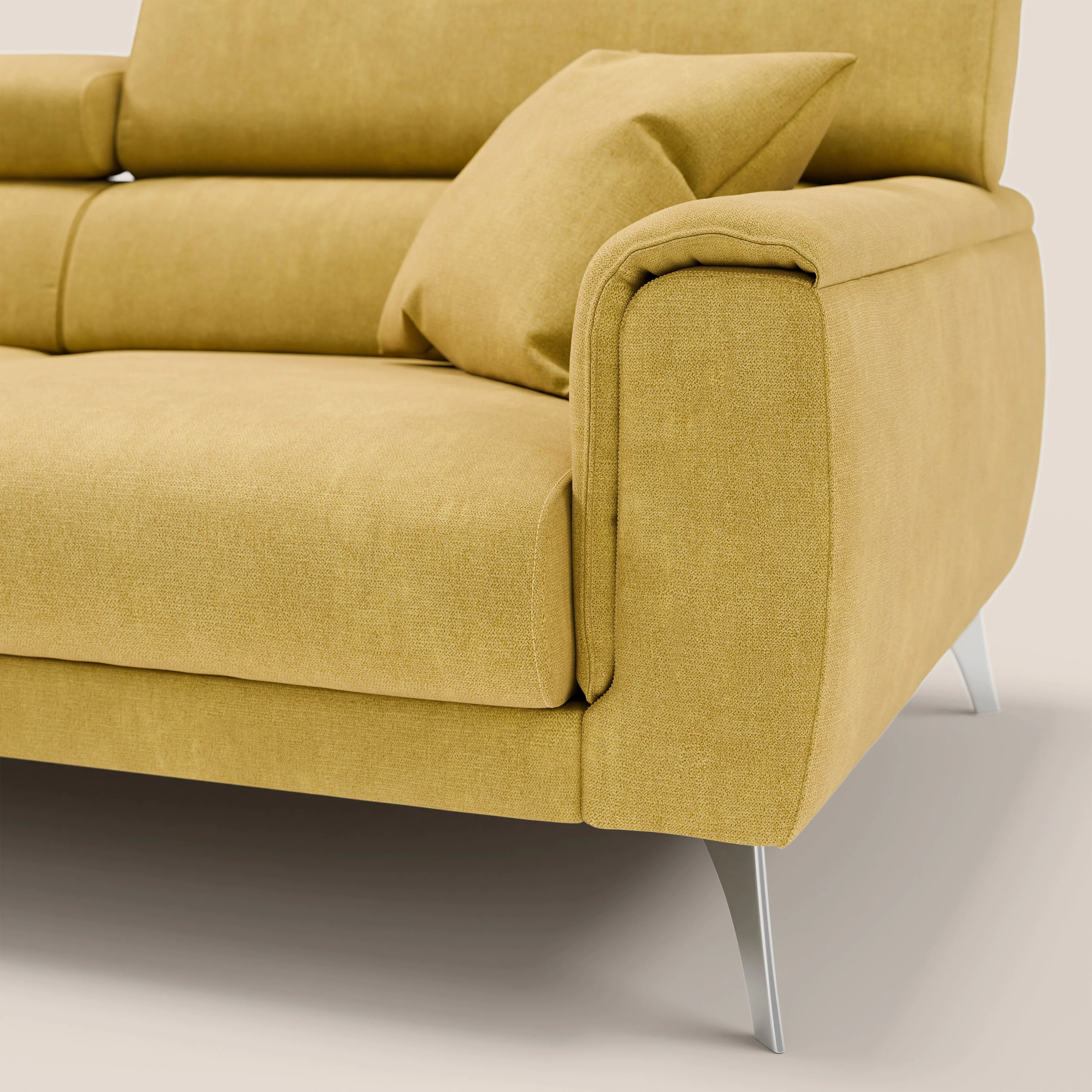 Caravaggio Canapé avec assises extensibles et têtières réglables en tissu imperméable T02 jaune - Image 10